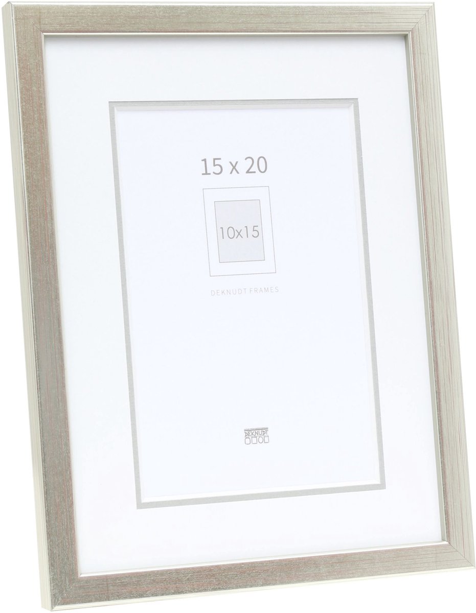 Deknudt Frames fotolijst S41JD1 P1 - zilver - passe-partout - 10x15 cm