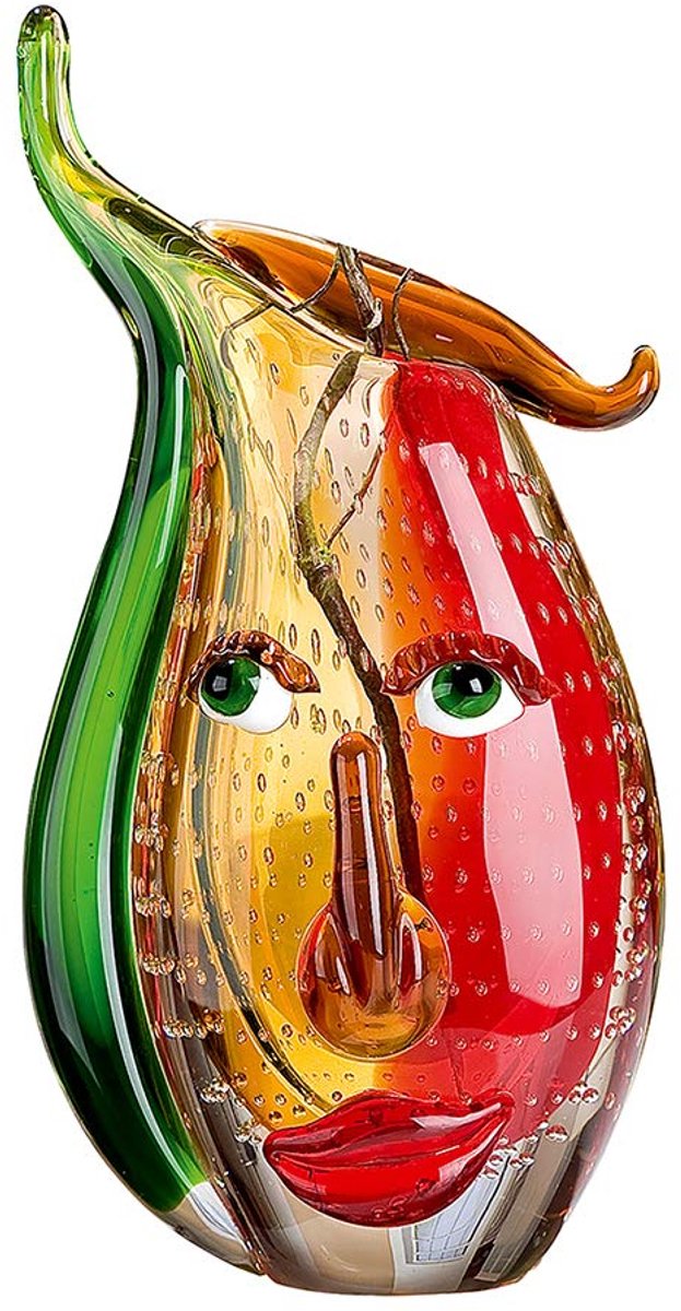 Vaas - kunst object - glazen vaas - bloemenvaas van glas H 31