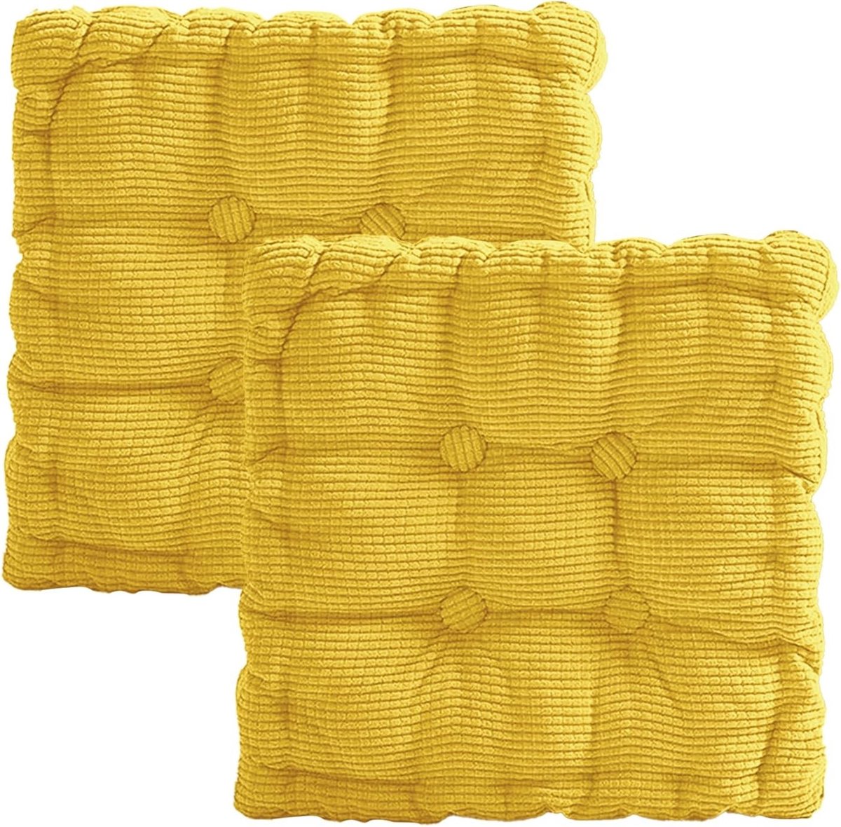 Dikke Vierkante Kussen 40x40cm Set van 2 voor Stoelen en Vloer, Ideaal voor Binnen en Buiten, Comfortabele Kussens voor Tuin, Eetkamer en Bank