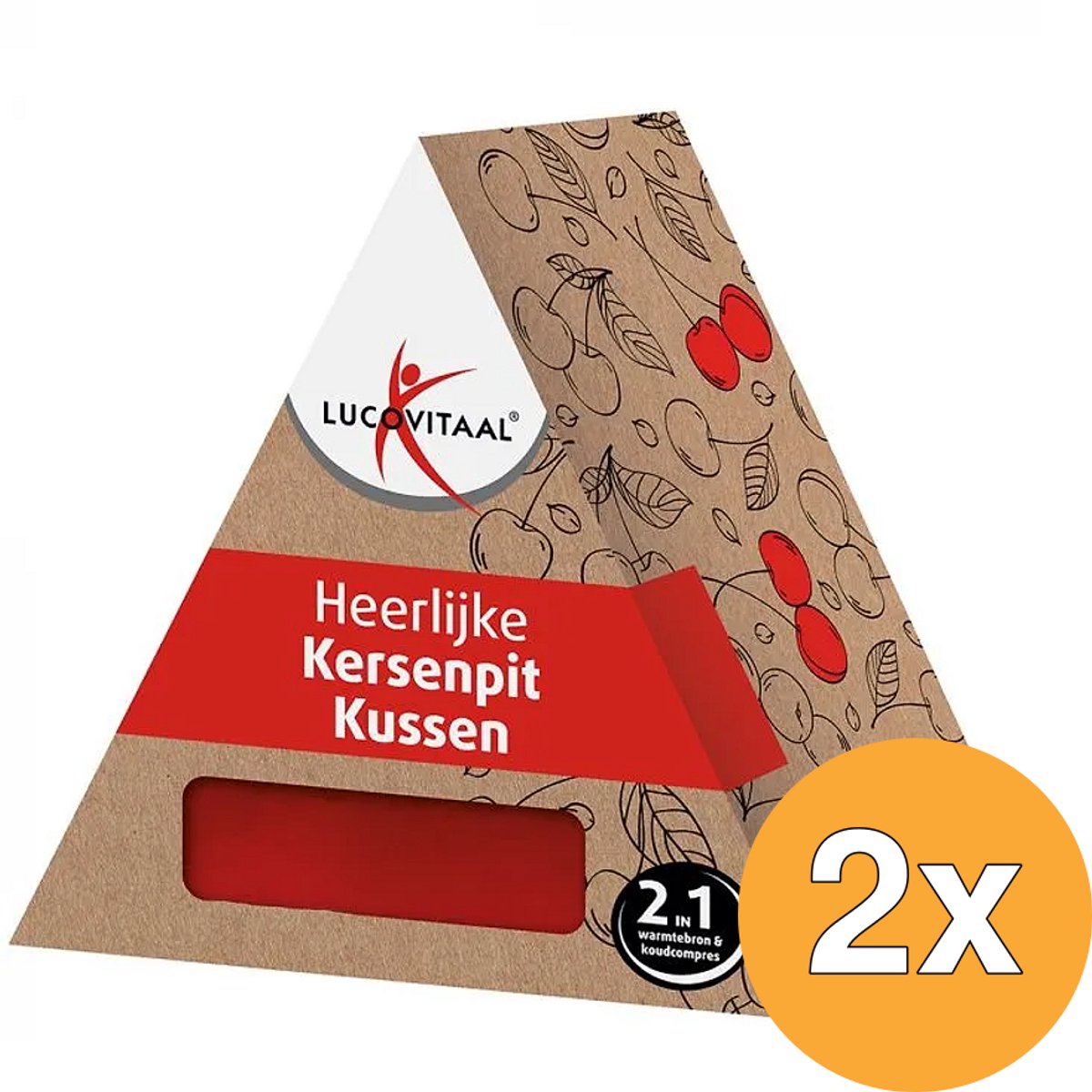 2x Lucovitaal Kersenpit Kussen Langwerpig (1 stuk)