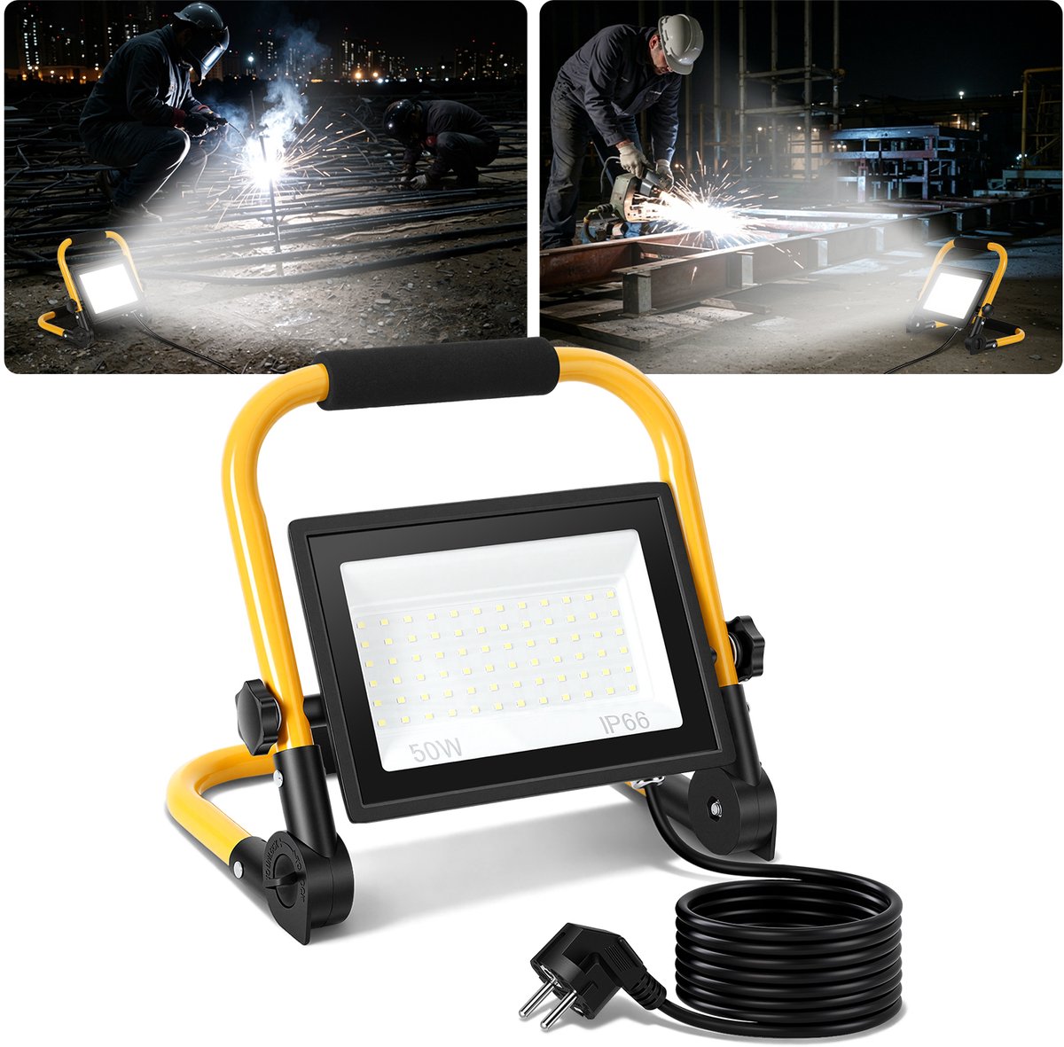 LED Bouwschijnwerper 50W - Waterdichte Werklamp IP66 - Energiezuinige LED Bouwlamp - Voor Renovatie en Werkplaats