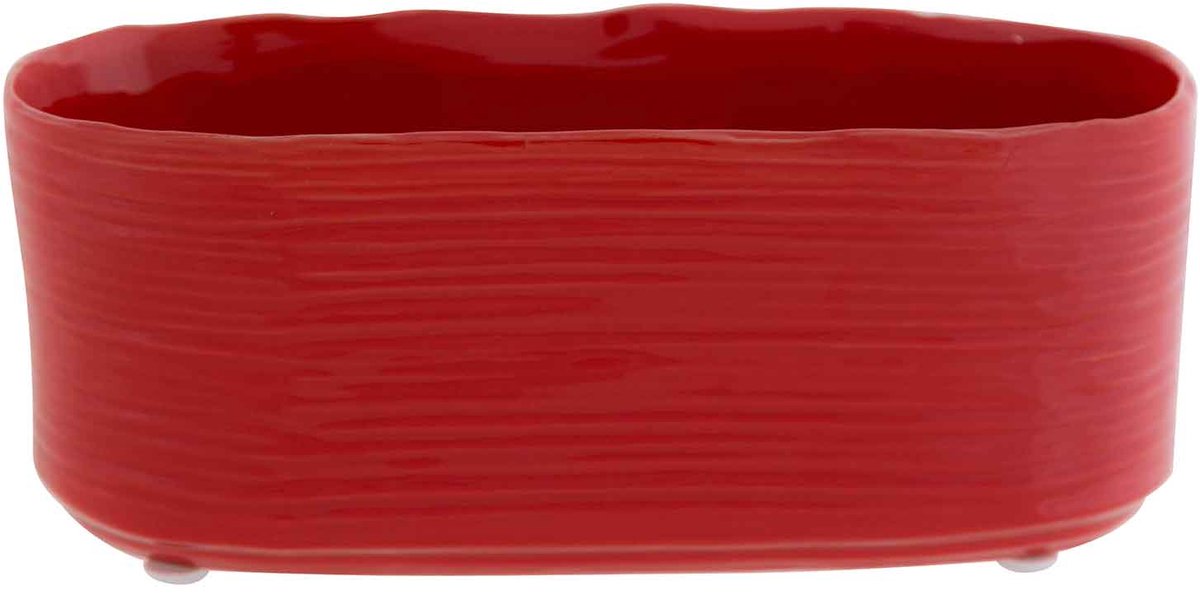 Cosy @ Home Plantenbak Rood 25x11xh10cm Ovaal Aardew