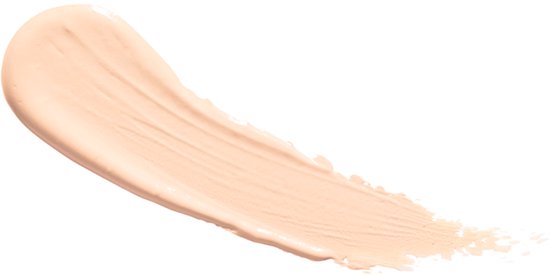 Een swathe van romige, lichtbeige concealer met een matte finish.