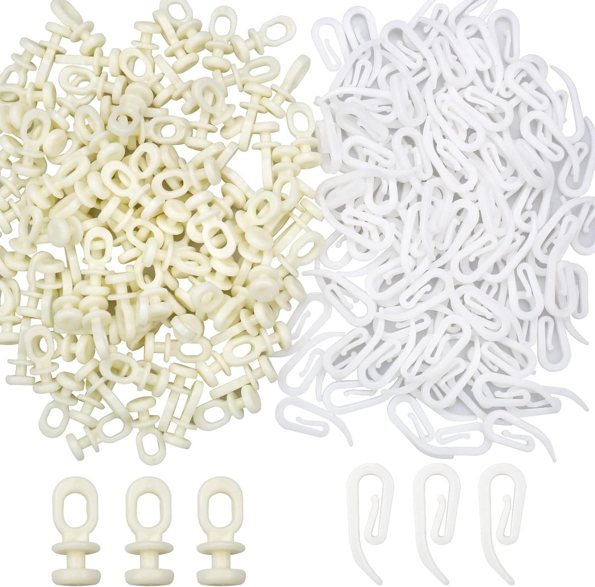 Haken zweefvliegtuigen rollers, plastic gordijnrail zweefhaken voor potloodplooi, raam, deur en douchegordijnen