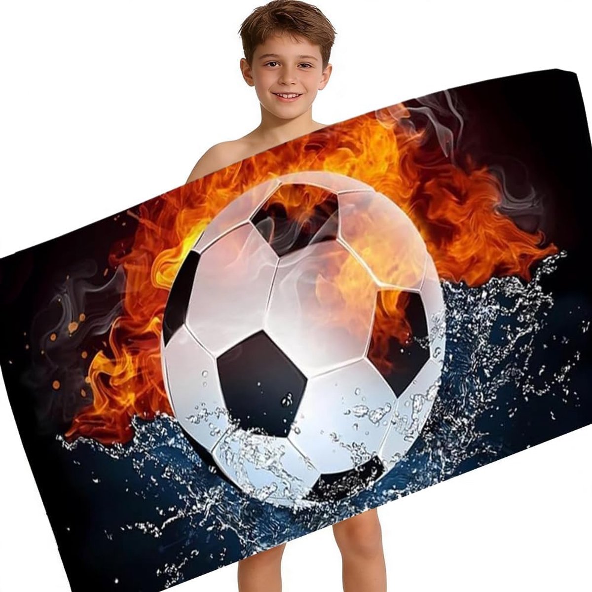 strandhanddoek, badhanddoek, voetbal, strandlaken, zandreishanddoeken, grote draagbare handdoeken, sneldrogend, voor kinderen, cadeau voor sauna