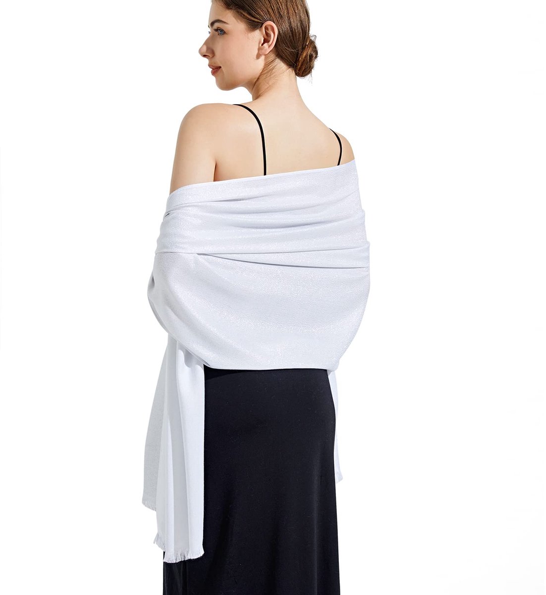 vimate Sprankelende metallic pashmina sjaal wraps sjaal voor bruids bruiloft avond feest formele jurken