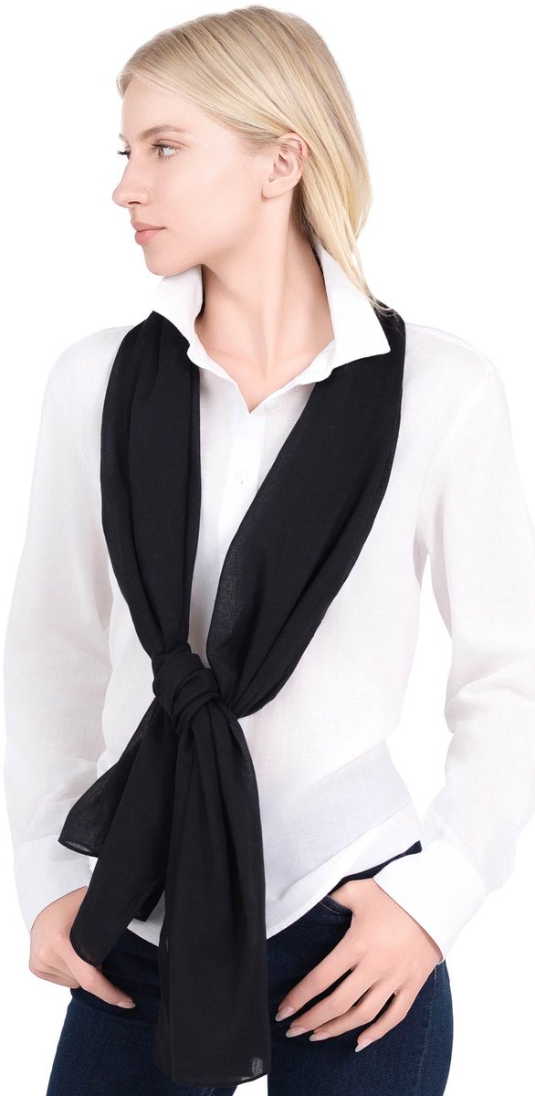 DU FOULARD - Cheche, sjaal of kalk - 180 X 50 CM - Haarsjaal voor dames en heren, stola voor bruiloft, ideaal voor winter en zomer, materiaal: 100% katoen, meer dan 6 effen en chique kleuren,
