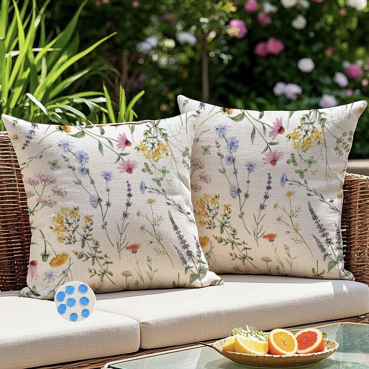 45 x 45 cm, voor buiten, waterdicht, bloemenpatroon, decoratief, kleurrijk, plant, voor tuin, stoel, bank, woonkamer, slaapkamer, huis, decoratie, 2 stuks