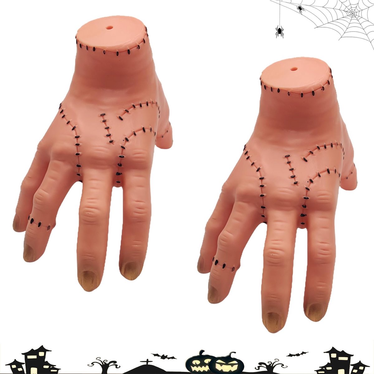 2 stuks Woensdag Hand Addams Woensdag Hand Latex Realistische Hand voor Decoratie Cosplay Carnaval Halloween