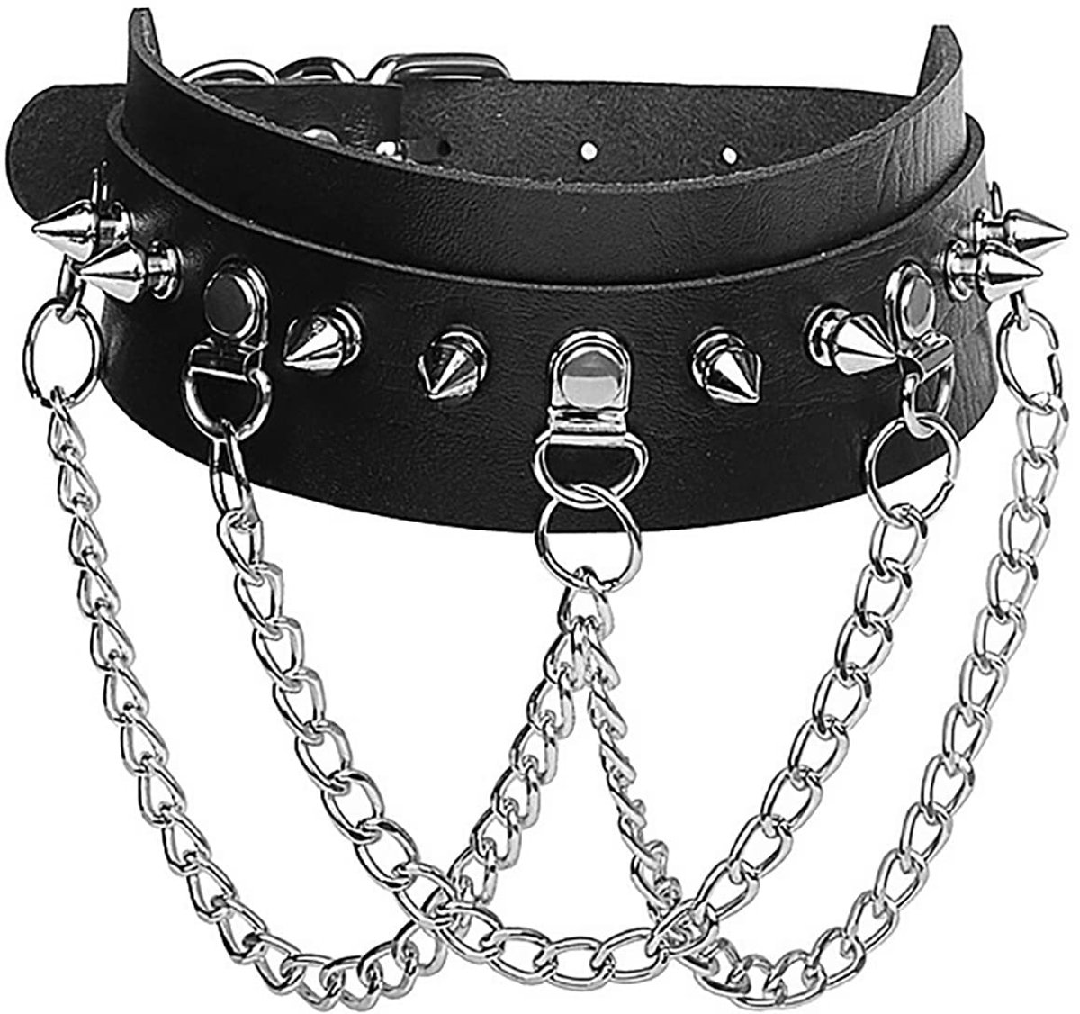 JewelryWe Sieraden Punk lederen halsband dames gothic choker halsketting verstelbare choker kraag ketting lederen band voor vrouwen meisjes zwart