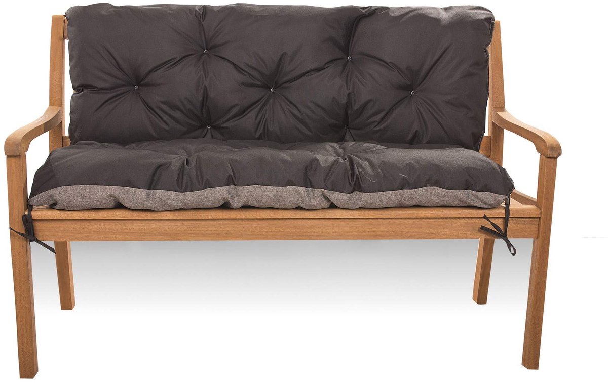 Zitkussen voor Hollywood-schommelbank - Zitbank met rugleuning - Tuinschommelkussen - Outdoor bankkussen (160 x 60 x 50, Zwart)