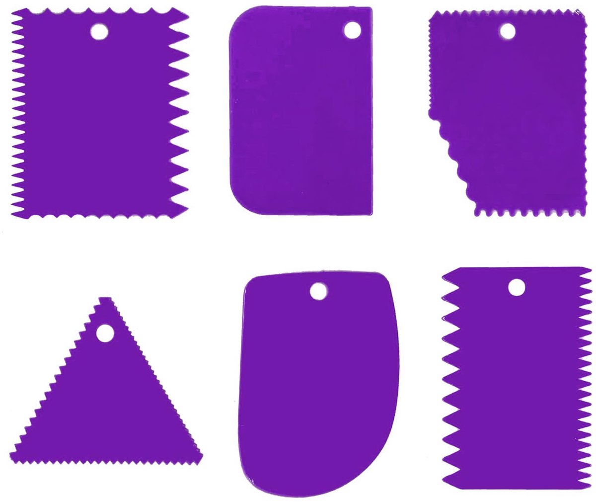 Spatels set, deegschraper, taartschraper, tandspatel, taartspatel voor cake, gebak, glazuur, broodbakken (paars)