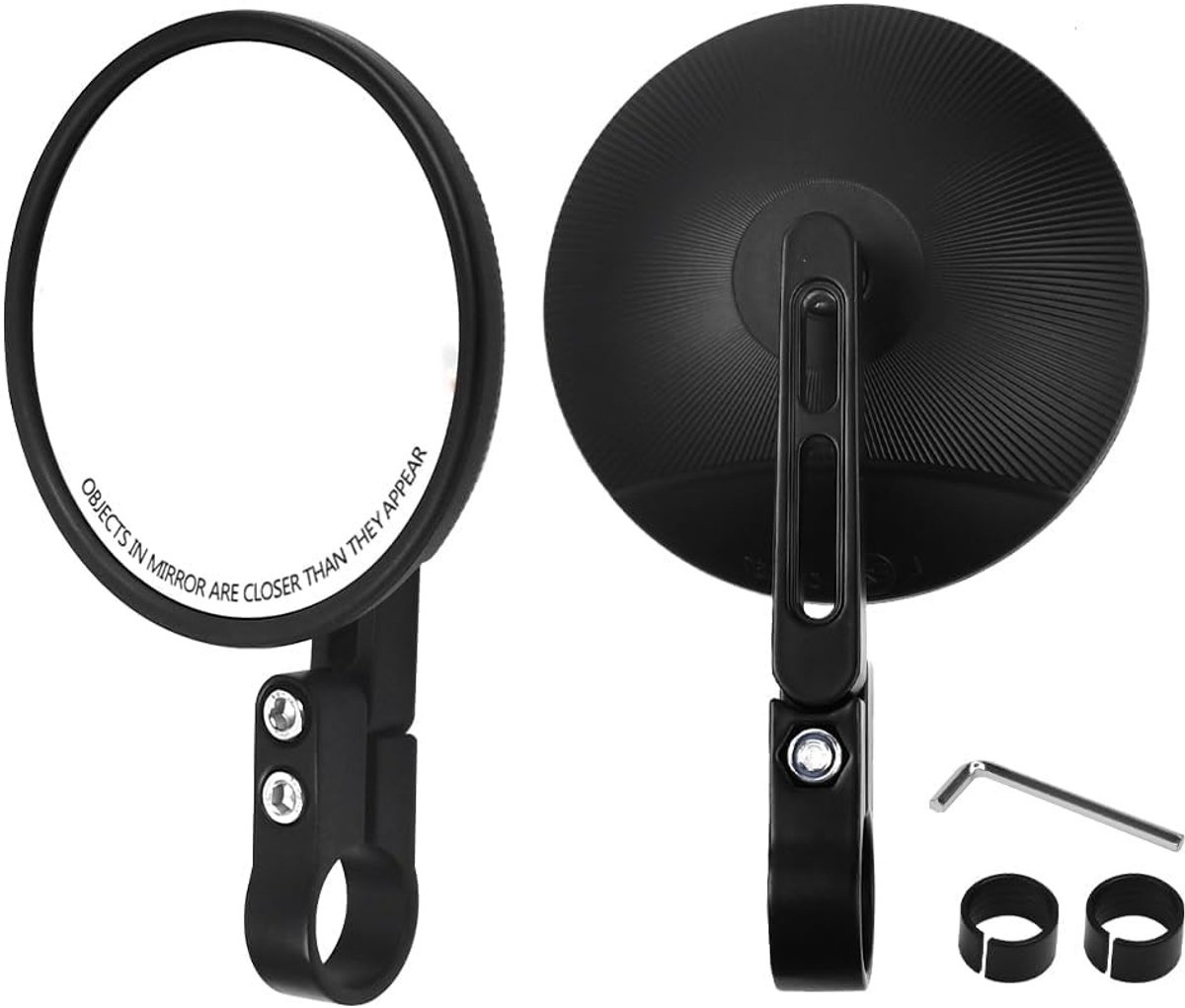 360° Draaibare Motor Spiegel Set van 2, Geschikt voor 22-25 mm Stuur, Motocross en Scooter Achteruitkijkspiegels