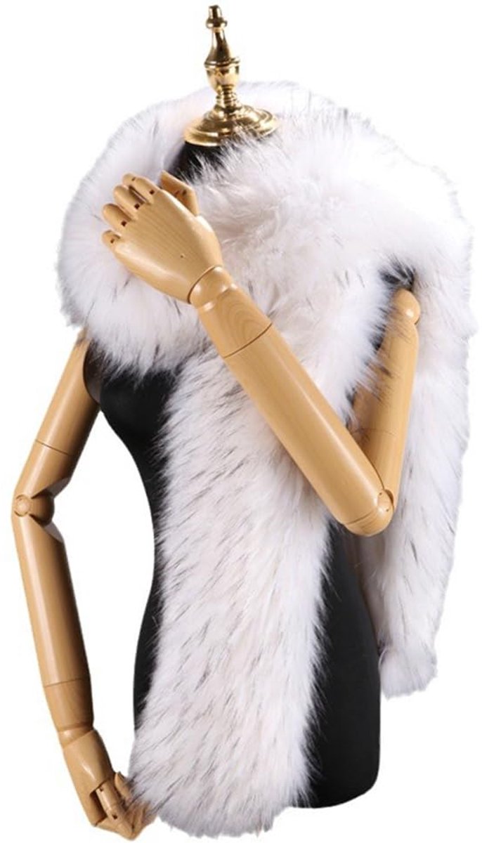 Sjaal stola dames lange bontsjaal 180 cm nepbont kraag winter bontkraag bruiloft sjaal bont bruidsstola kunstbont kraag sjaal bontsjaal voor avondjurk jas mantel