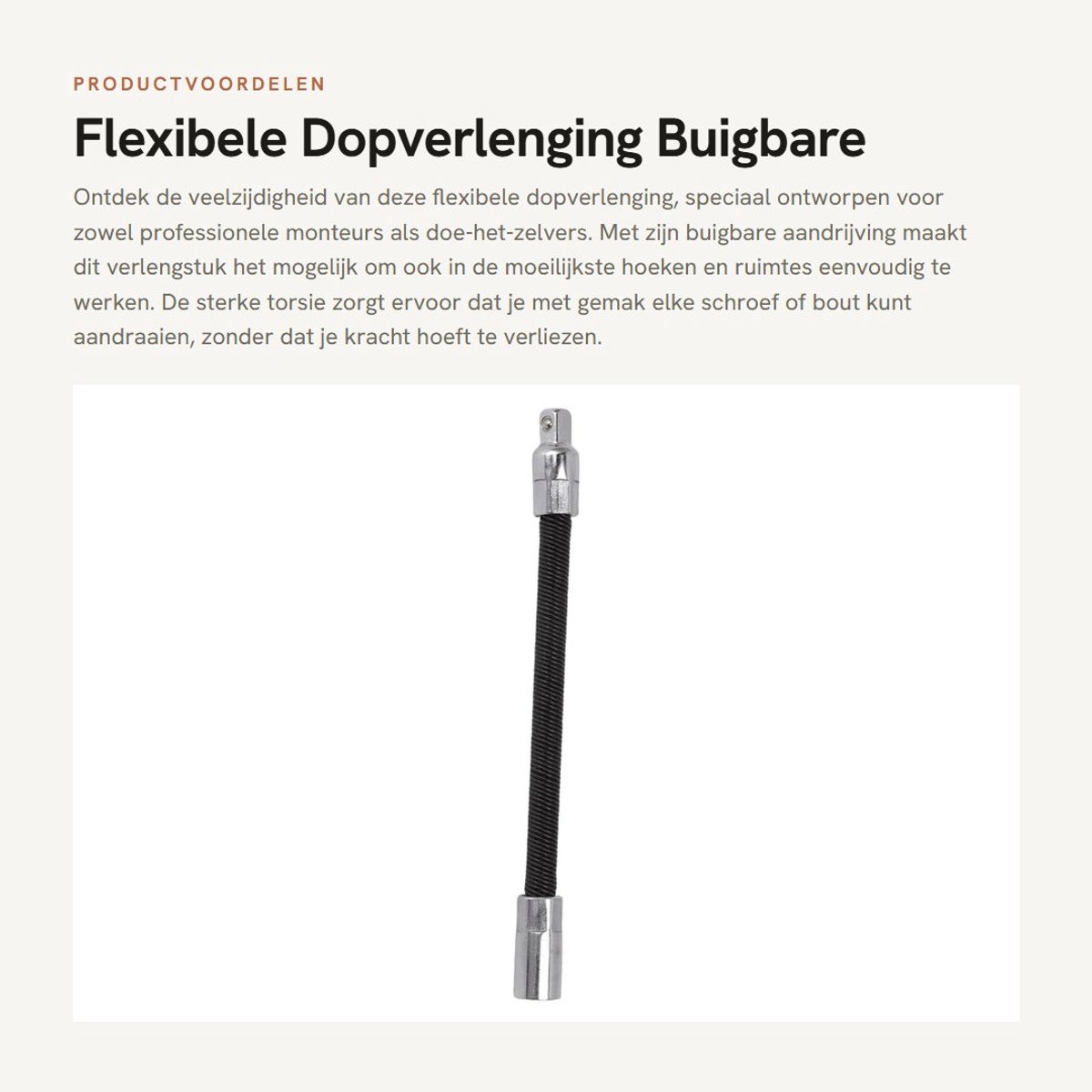 Dailygoods- Dopverlenging Hoge Torsie - Buigbare Sleutelhuls - Verlengstuk - Stalen Ratelsleutel - Anti Falling Off - Flexibele As - Sleutelverlengstuk