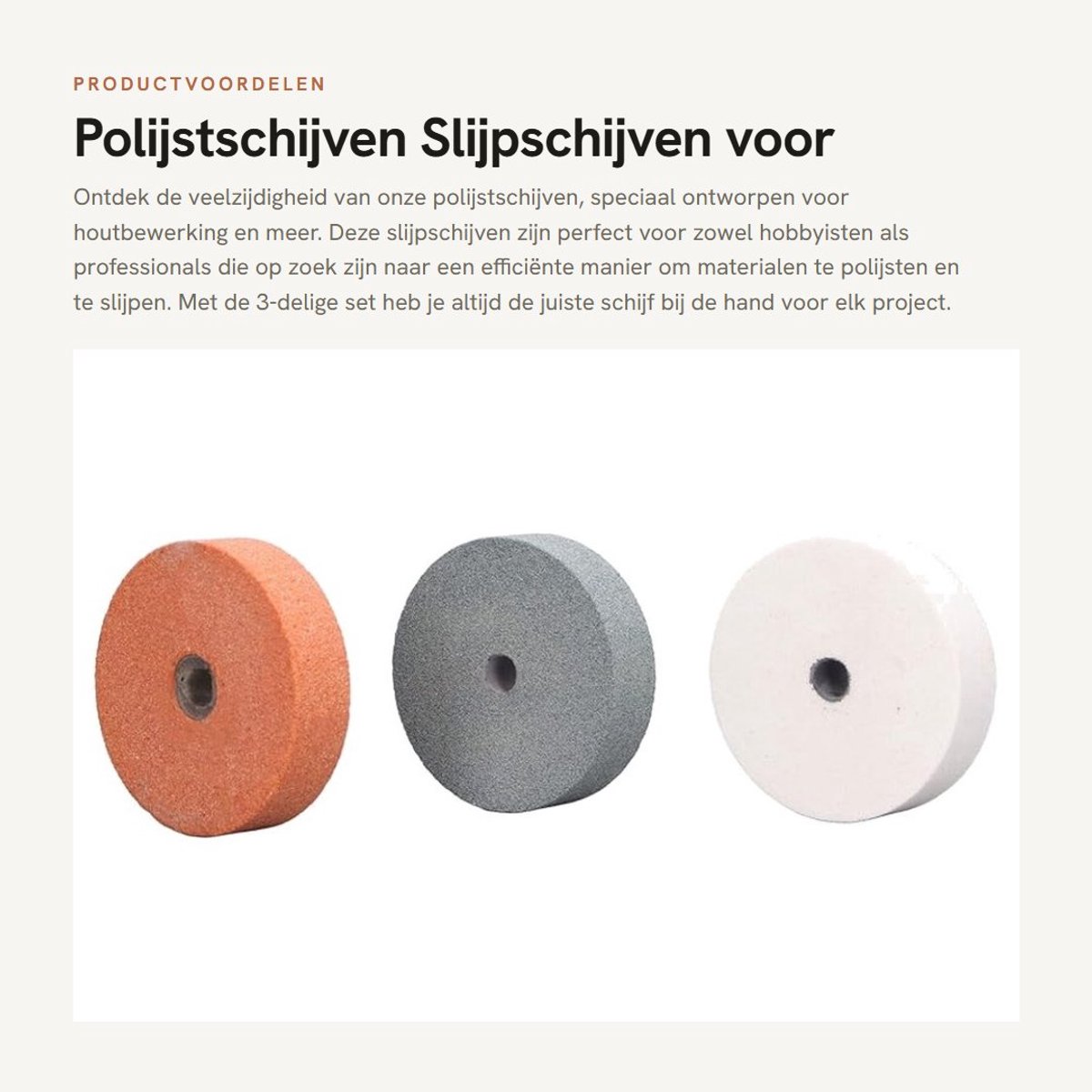 Dailygoods- Polijstschijven 20 mm dik - Slijpschijf - 3-delige set - Houtbewerking - Hoogwaardig siliciumcarbide - Duurzaam en praktisch