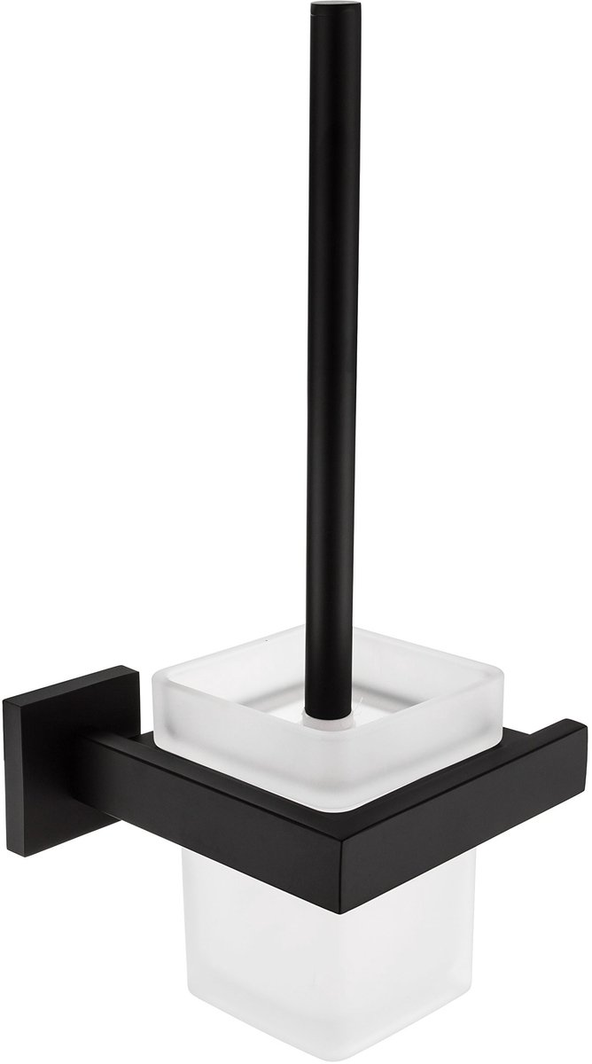 Dailygoods- Toiletborstelhouder met wandmontage - Zwart - Roestvrij staal - Compact ontwerp - Veilig gebruik - Eenvoudig te reinigen - Wc-borstel