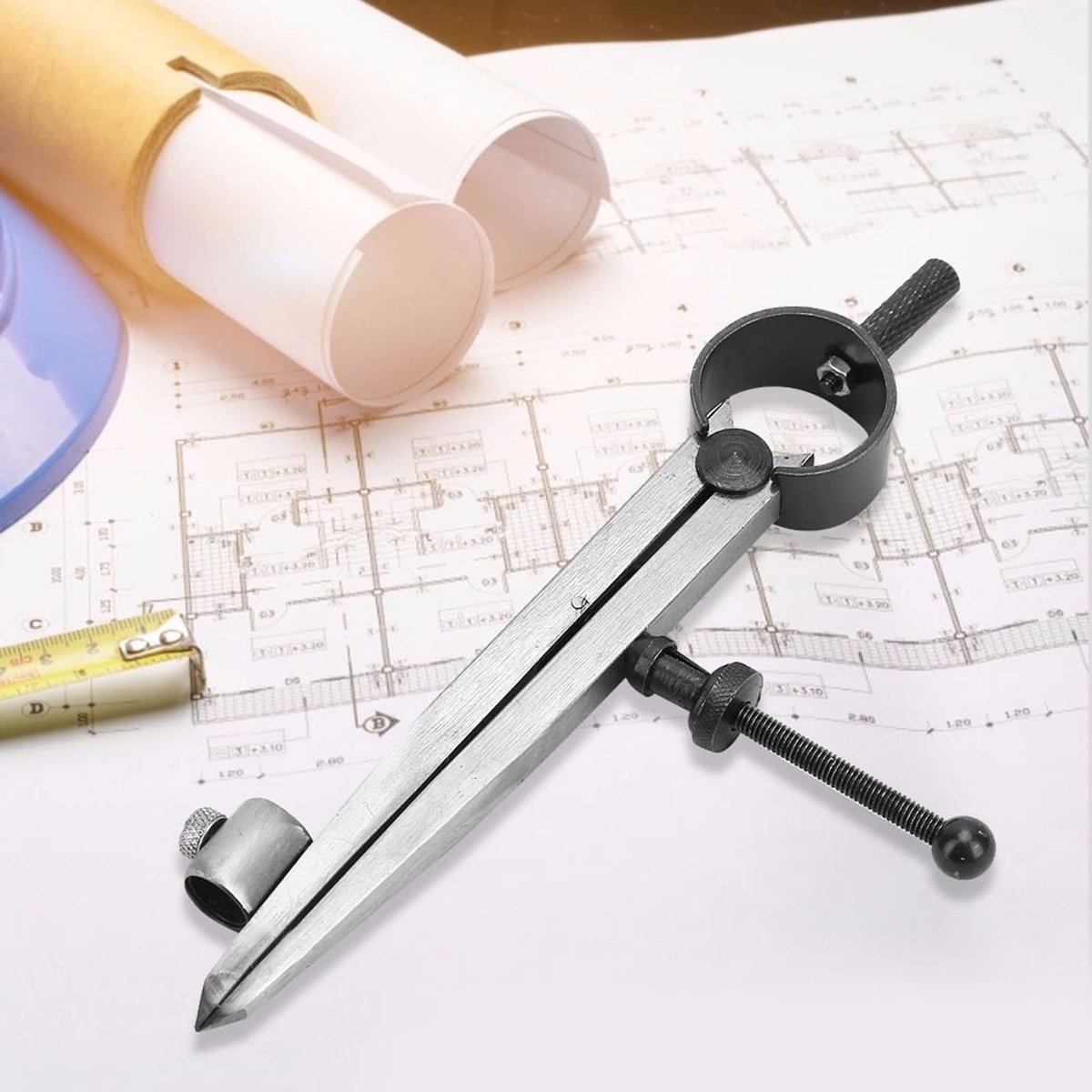 Dailygoods- Vleugelverdeler Verstelbaar - Roterende Tekengereedschap - Koolstofstaal - Lichtgewicht - Compact Formaat - Nauwkeurig Lijn Trekken - Kompas