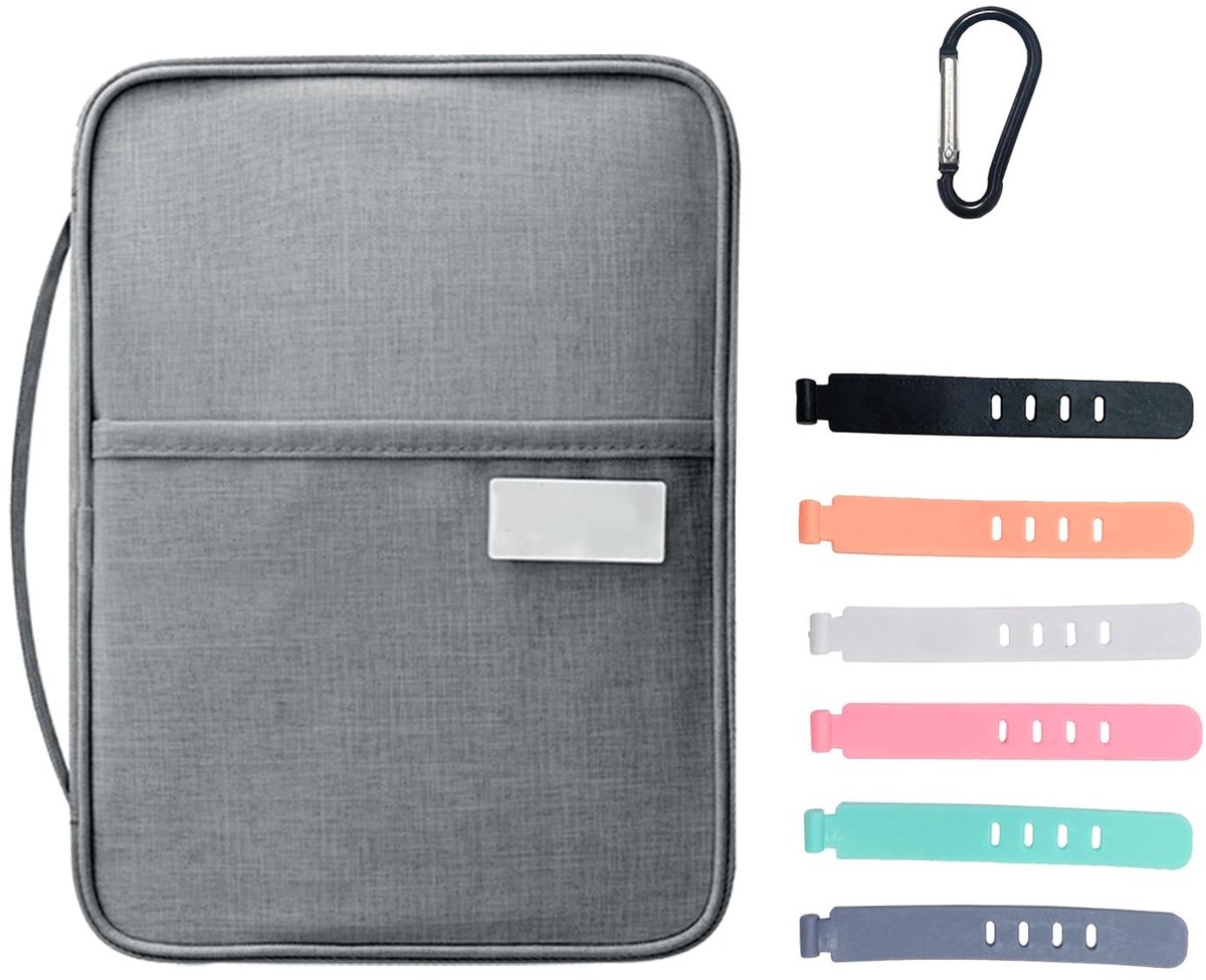 Dailygoods- Paspoorthoes Waterdicht - Paspoorthouder - Kaart- en Documentenhoes - Nylon - Inclusief 6 Kabelbinders - Handvat voor Draaggemak - Reisdocumententas