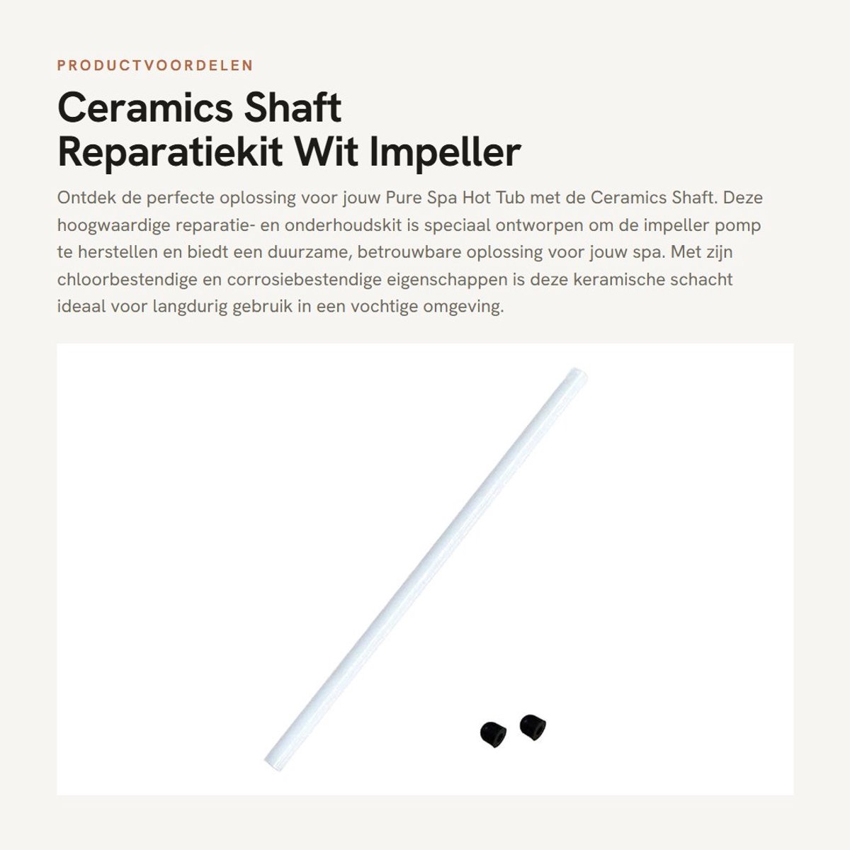 Dailygoods- Keramische Schacht - Reparatie- en Onderhoudskit - Impeller Shaft - Chloorbestendig - Corrosiebestendig - Eenvoudig te Monteren - Diepte 1/8 - Pompas