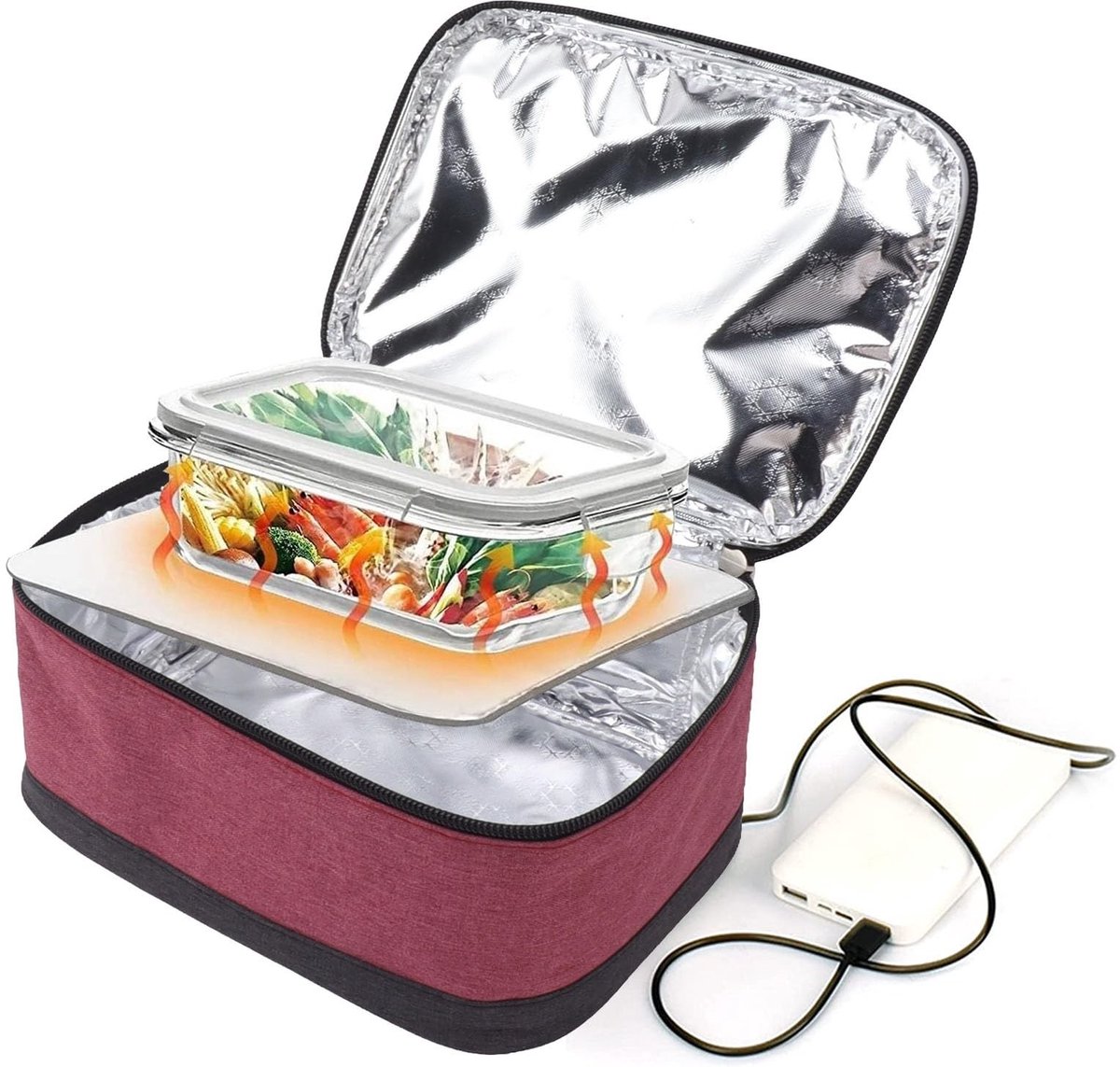 Dailygoods - Draagbare Elektrische Lunchbox Tas met Verwarming
