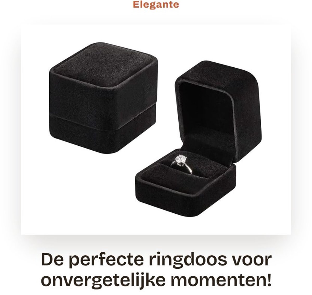 Dailygoods- Sieradenbox Elegante Uiterlijk - Ringdoosje - Huwelijksaanzoek - Verpakking - Duurzaam - 50 x 55 x 45 mm - Ringdoos