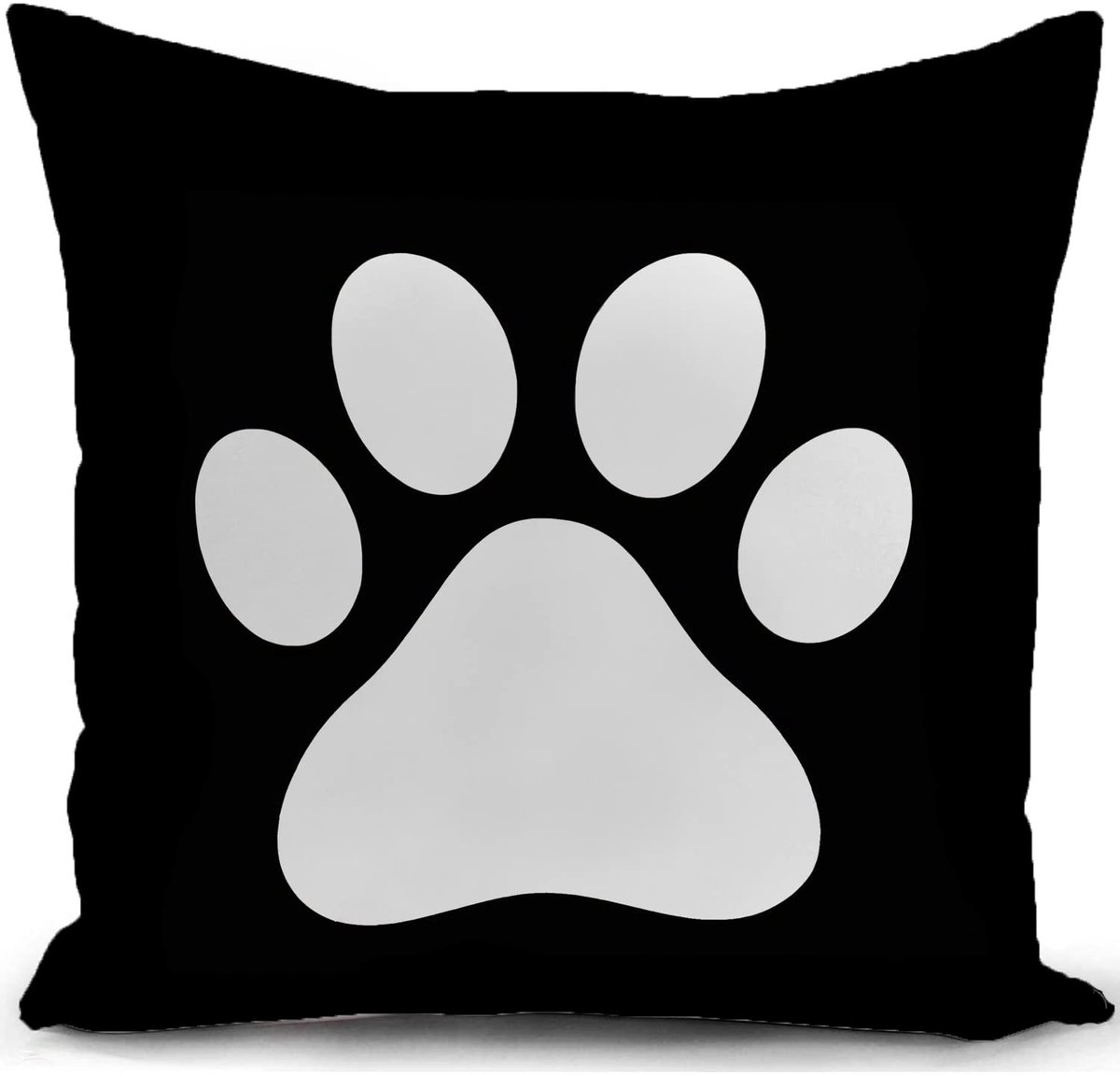 Kussensloop met pootmotief, schattig, voor kinderen, zwart, voor honden, katten, poten, decoratie voor thuis, woonkamer, bank, bed, bank, decoratie, kussensloop, cadeau voor jongens, 40 x 40