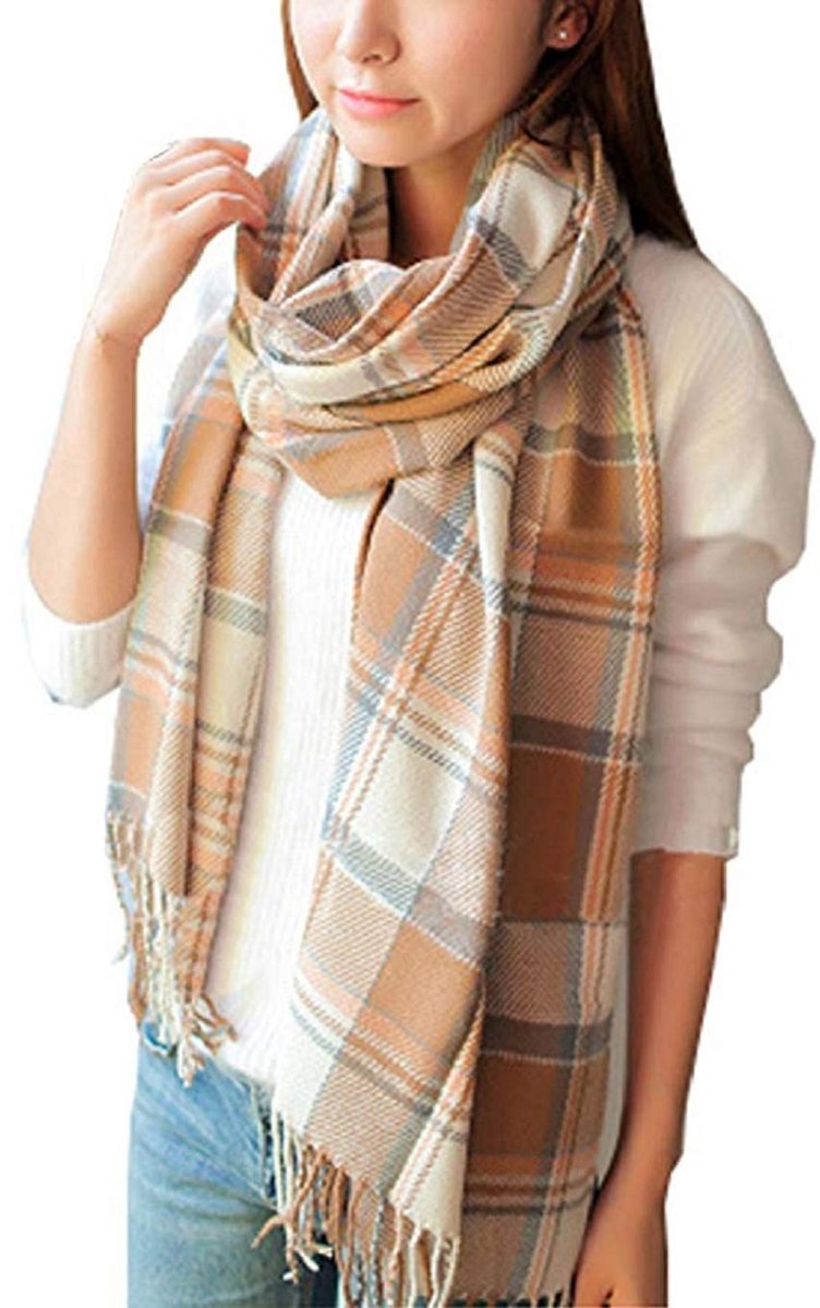 heekpek Dames geruit oversized kasjmier sjaal lange zachte wraps dames geruit oversized sjaal lange sjaal voor herfst en winter