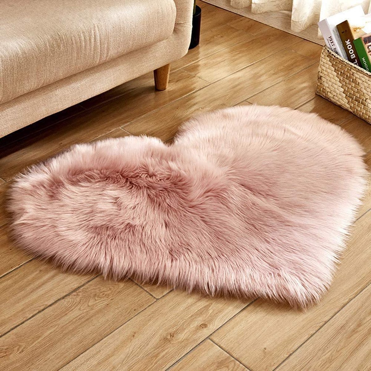 zacht roze hartvormig waterdicht vloerkleed Geschikt voor slaapkamer, woonkamer, haldecoratie,40CM*50CM