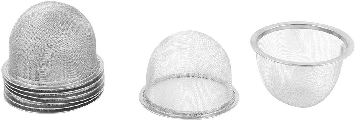 sourcingmap 8 stks Rvs Mesh Theebladeren Stainer Theepot Screen 3.1 Inch voor het Zeven van Thee en Cocktails of Zeeven Bloem Suiker Kruiden en Kruiden Zilveren Toon