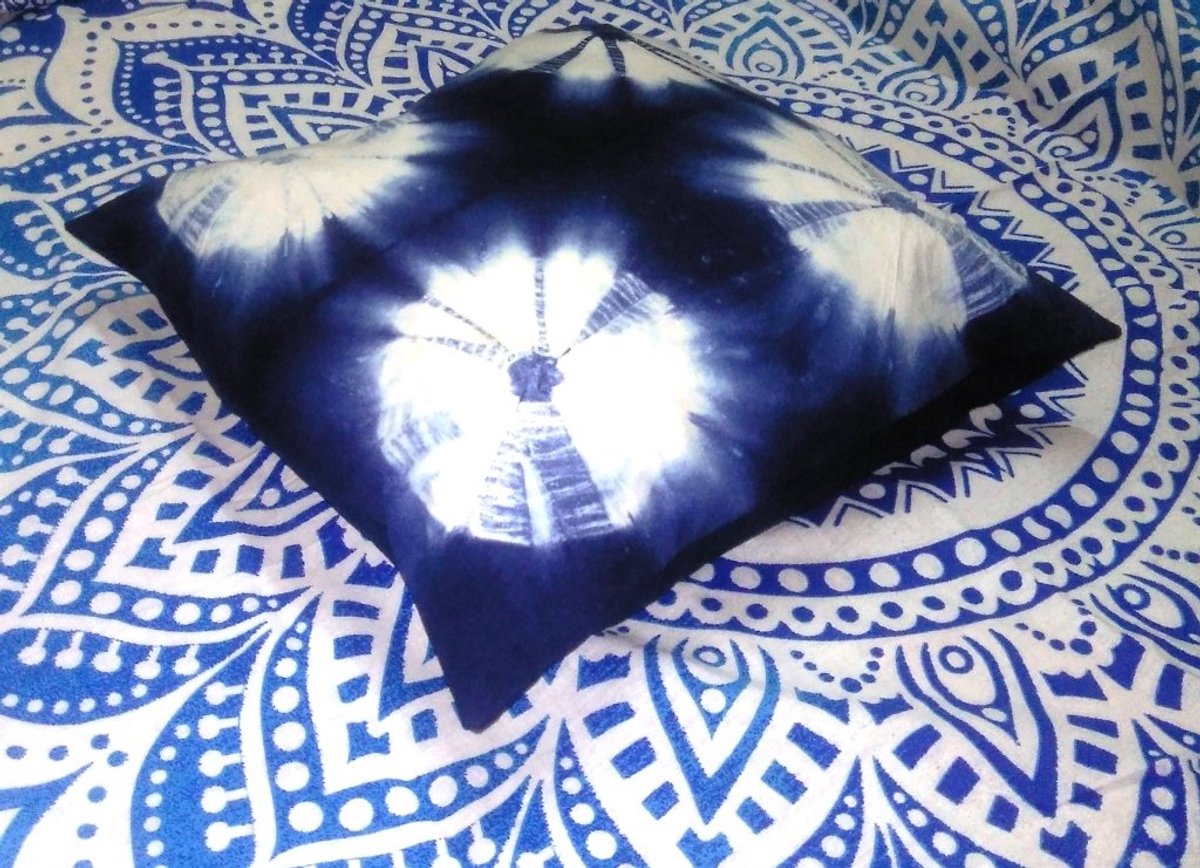 Ronde vierkante kussen, Tie Dye kussens, decoratieve katoenen worp, Shibori kussenslopen, outdoor kussenhoes 16x16, Bohemian kussenshams (50)