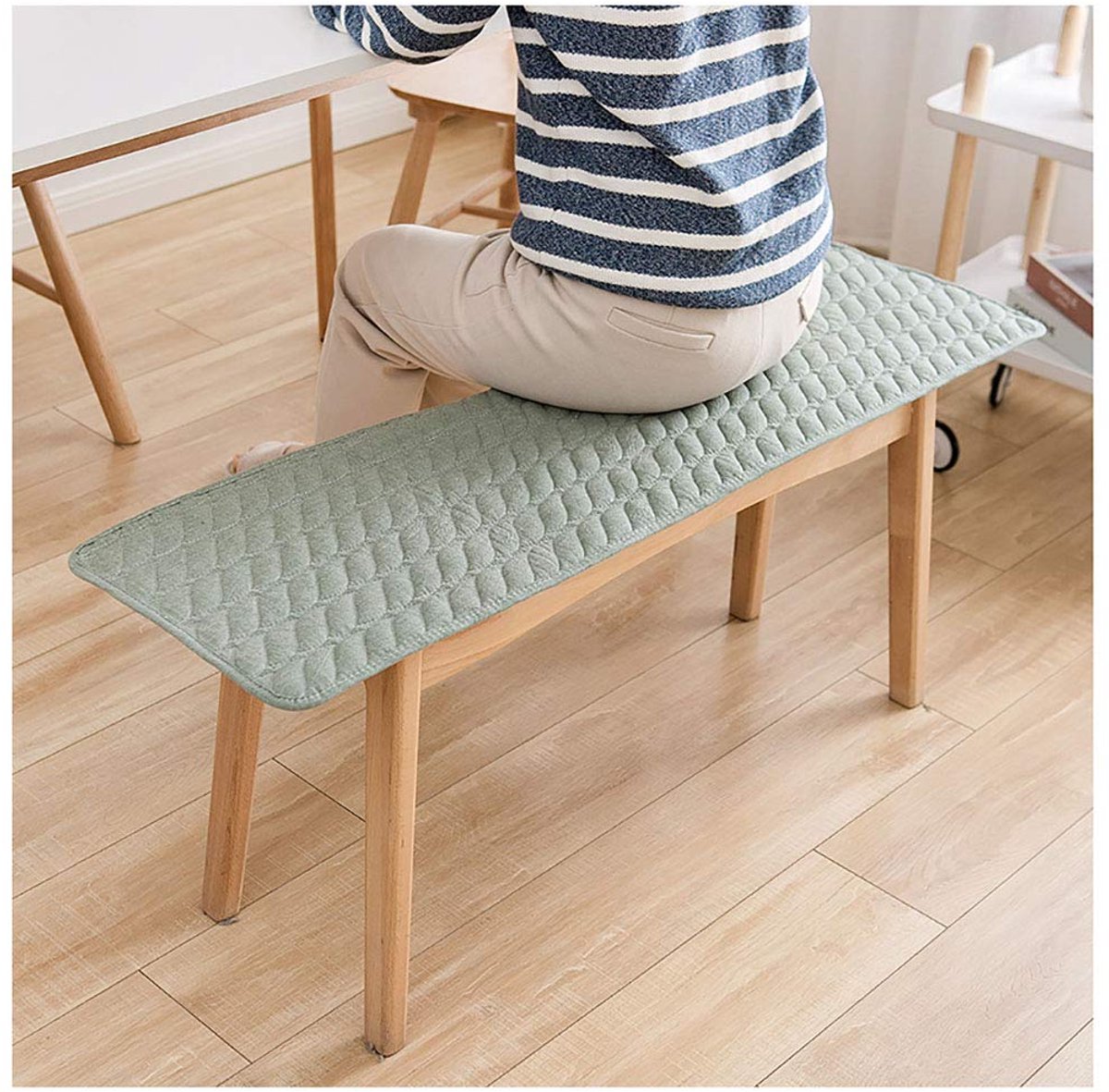 Bench Mat Pad Patio Bench Pad ligstoel kussen Vervanging Matras Pad Indoor Outdoor, Wasbaar-Groen 150×30cm (59×12in)