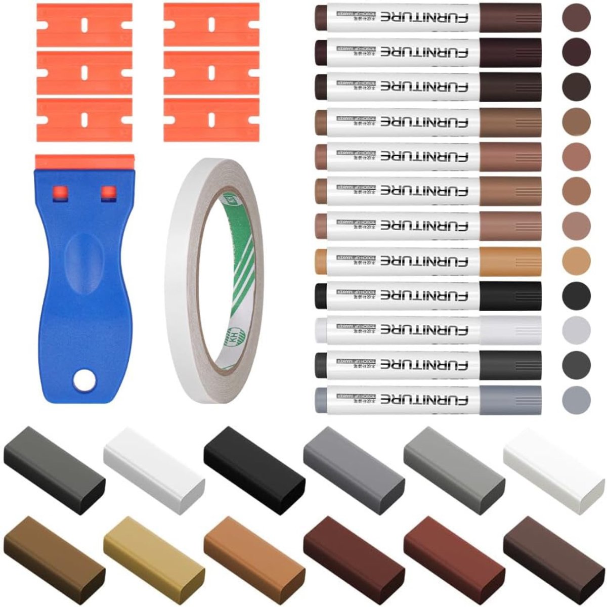 CRLYN® Laminaat Reparatieset - Laminaatvuller - Vuller - Stiften Set