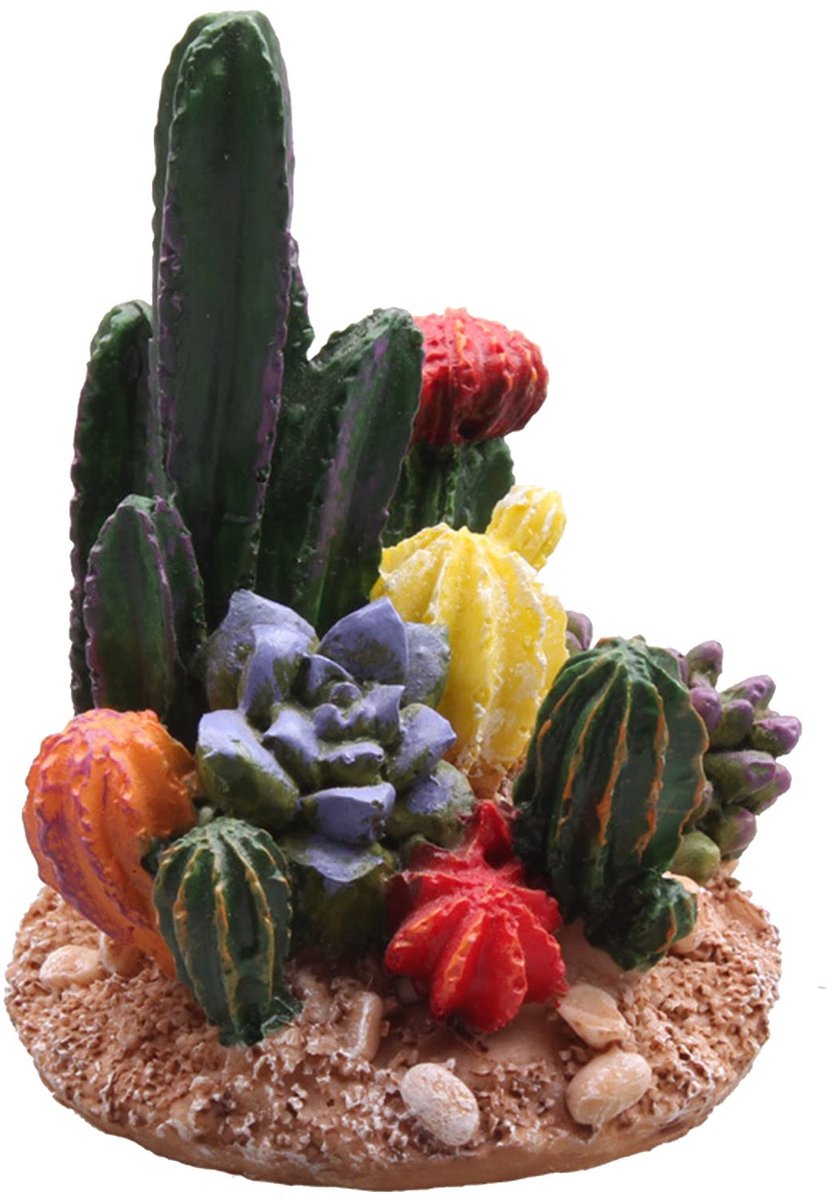 Cactus Planten Aquariumdecoraties Woestijn Oase Decor Sculptuur Collectie Reptiel Schildpad Hagedis Spin Tanks Terrarium Figuur Standbeeld Decor Ornament Huisdier