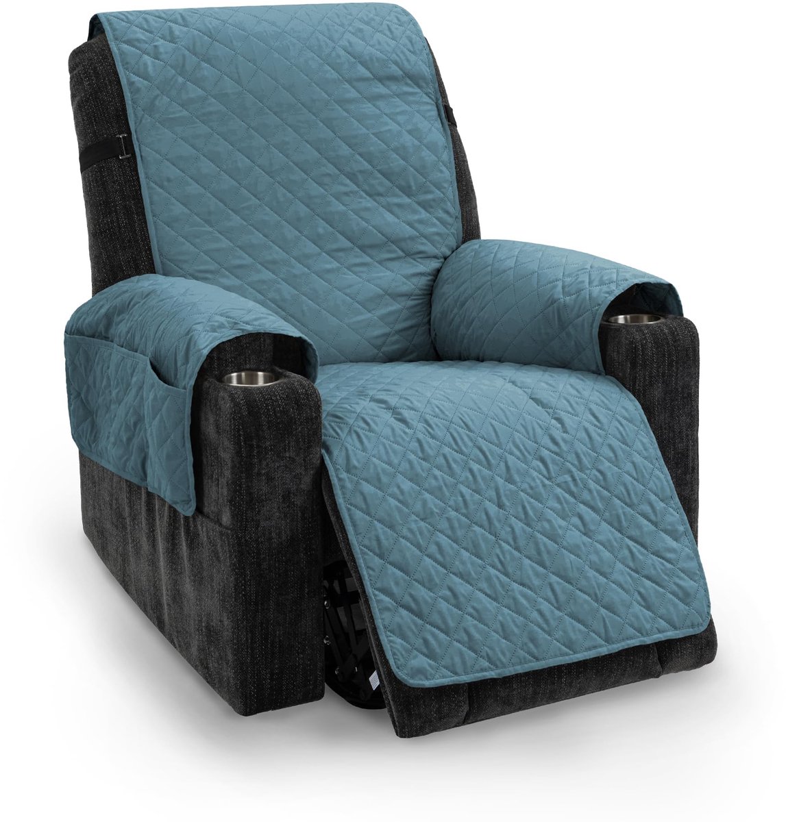Waterdichte Stoelhoes, Omkeerbare Stoelbekleding, Relaxstoelbeschermer, Huisdiervriendelijk, Antislip, Afneembaar en Wasbaar, Stoelhoes voor TV-stoelen (Grijsblauw)