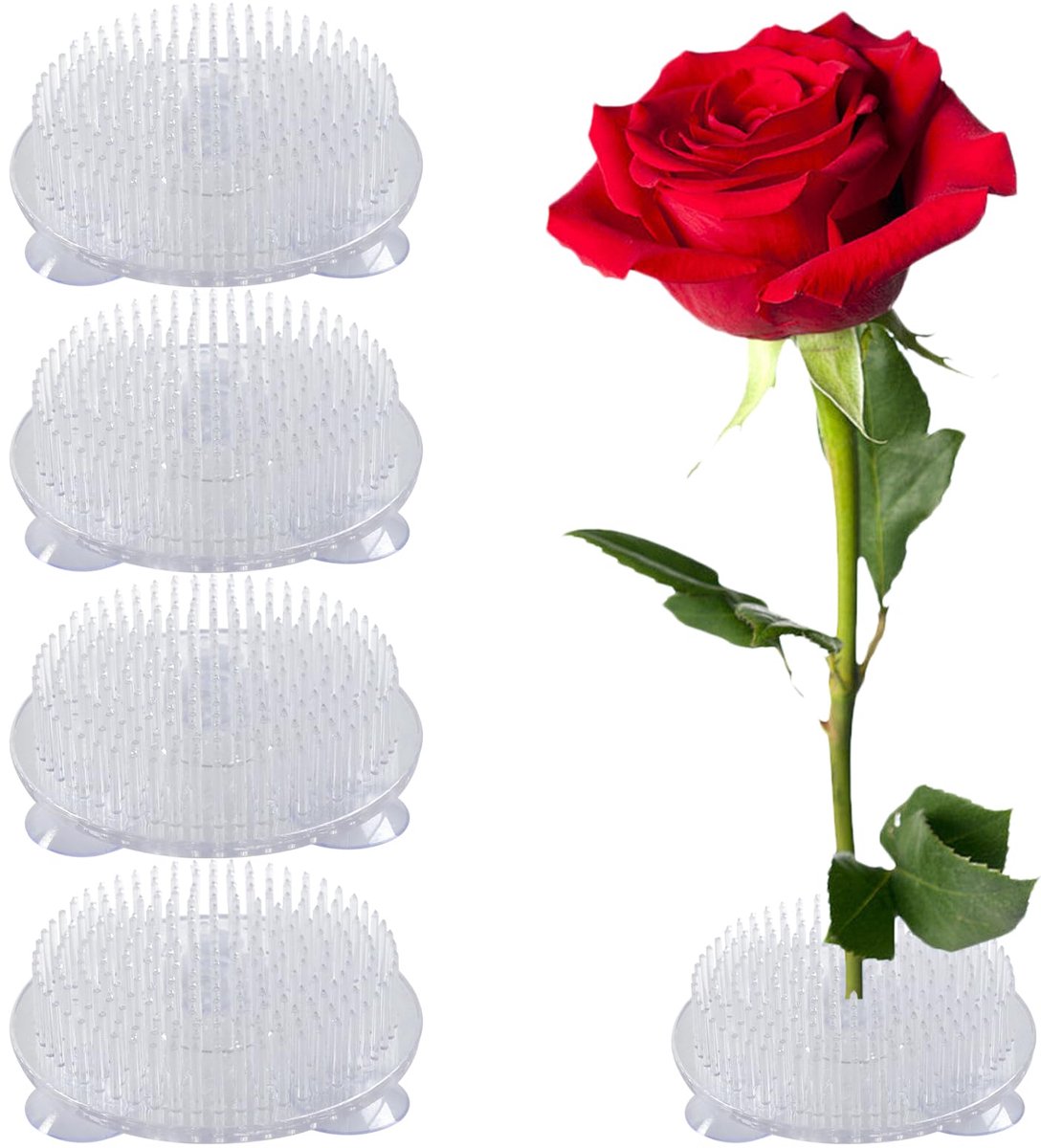 4 stuks bloemenkikker, bloemenkikker, doorzichtige ronde plastic spelden, bloemenkikkers voor arrangementen, vaas voor thuis, plant, feest, bruiloft, decoratie, doe-het-zelf handwerk (70 mm
