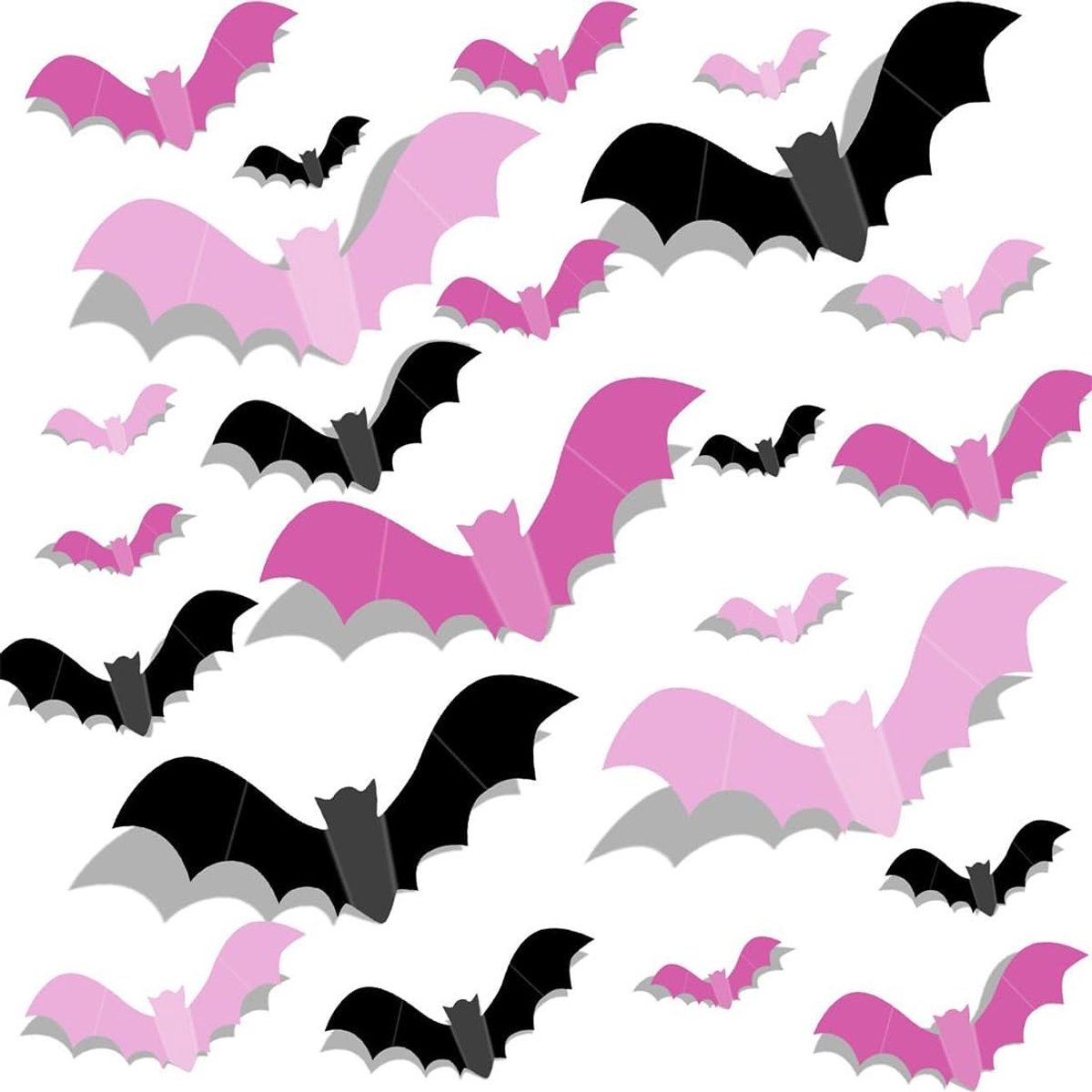 Dailygoods- Vleermuizen 3D - 48 Stuks Halloween Wanddecoratie - Zelfklevend - Raamstickers - Feestaccessoires - Hoogwaardig PVC