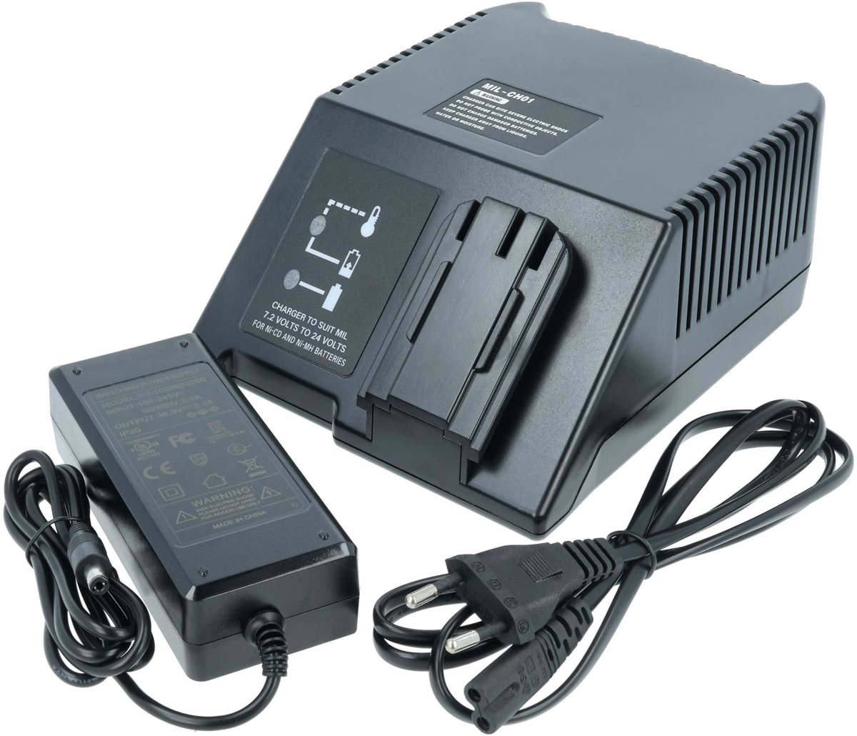 vhbw-lader compatibel met AEG BEST 9.6X, BDSE 18 T Super, BEST 12X, BEST 12BBPB, BDSE 18 STX elektrisch gereedschap, Ni-Cd, NiMH-accu's, 120 W, 7,2 V