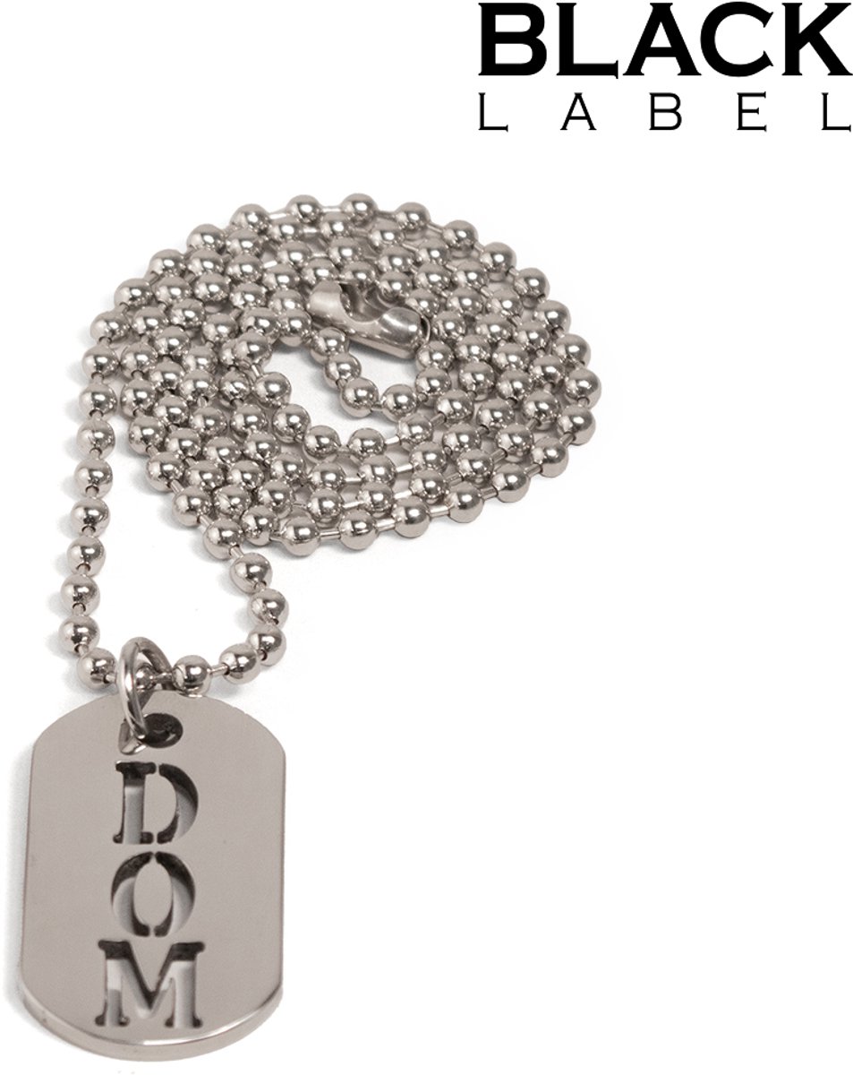 Black Label - DOM Kink Fetish Dogtag - Kinky ketting - RVS design