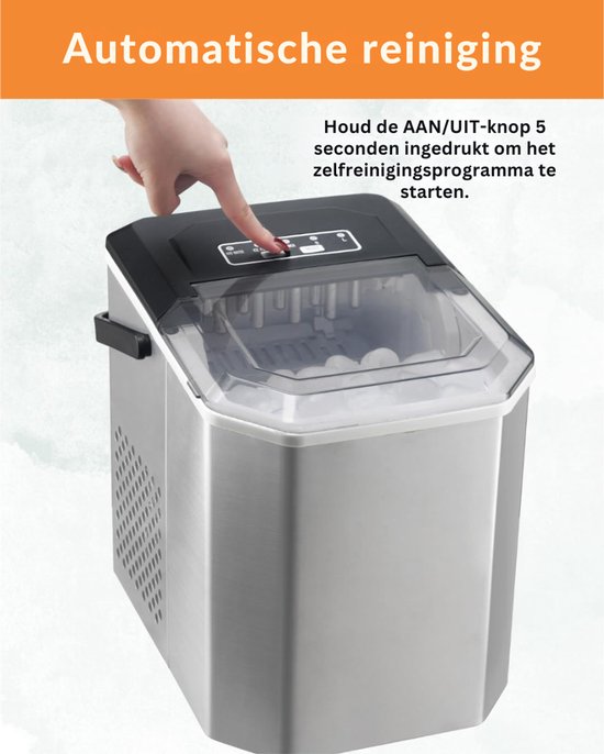 SNJY® IJsblokjesmachine - IJsmachine - IJsblokjesmakers - 1,3L - 12KG/24 Uur - 1000 kW - Zilver van SNJY — afbeelding 2