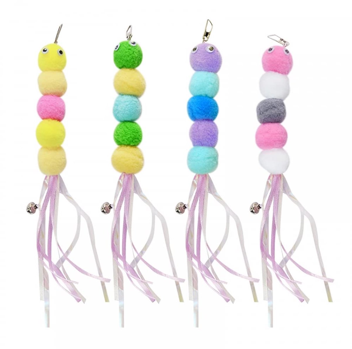 4 stuks zelf-play hangende deur kattenspeelgoed, interactief kattenspeelgoed met klokken voor indoor katten jacht en oefeningen elimineren verveling