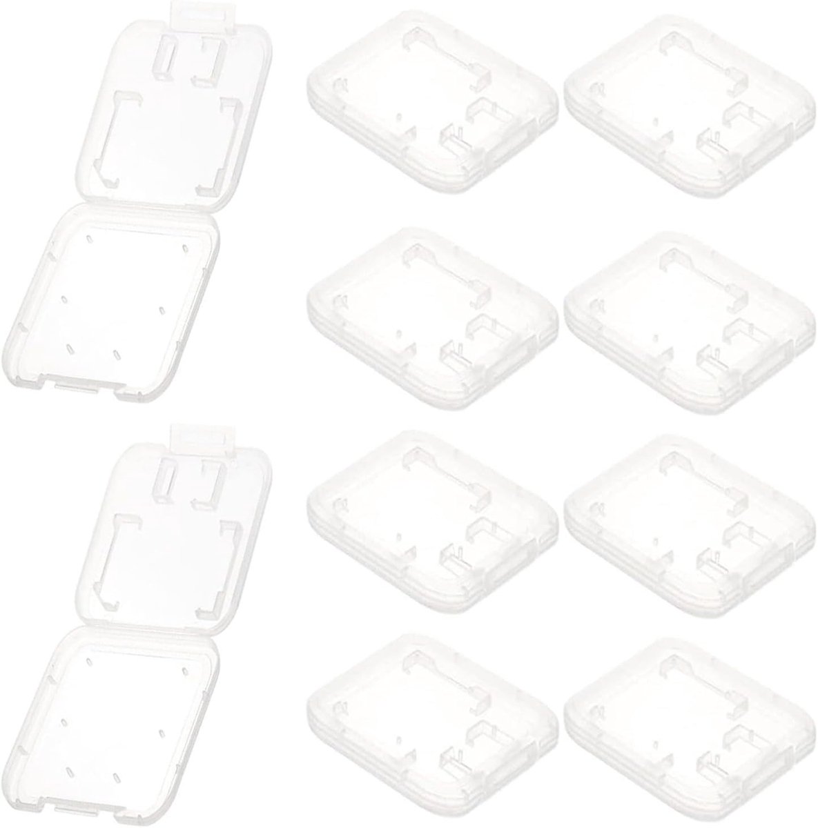 Set van 10 Transparante Geheugenkaartdozen - Beschermende Opbergtas voor SD Kaarten en Geheugenkaarten - Ideaal voor Organisatie en Veiligheid