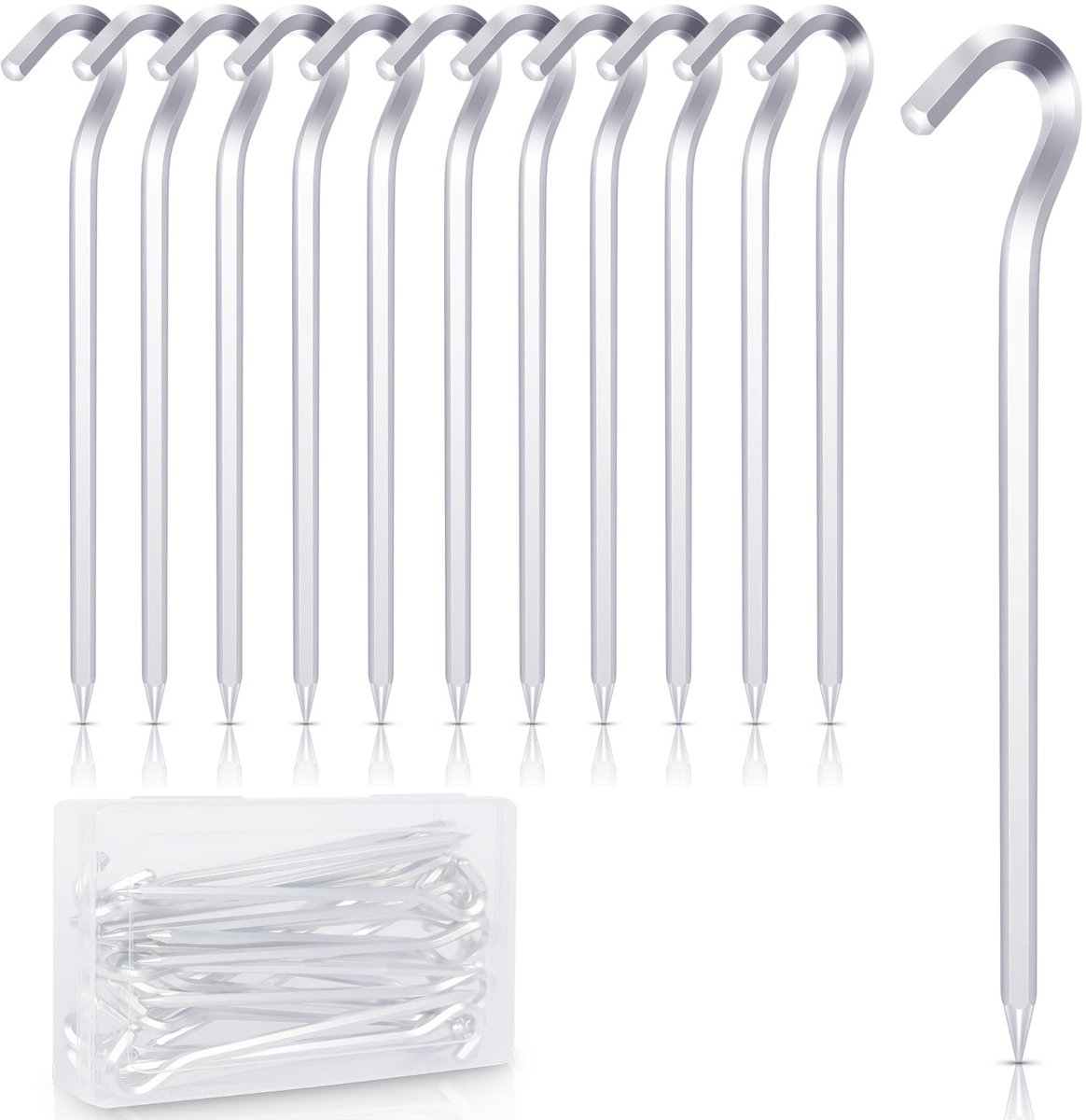 12 stuks haring, 18 cm luchtvaartaluminium, tent, stabiel, tentaccessoires, voor voortent, camping, tuinieren enz.