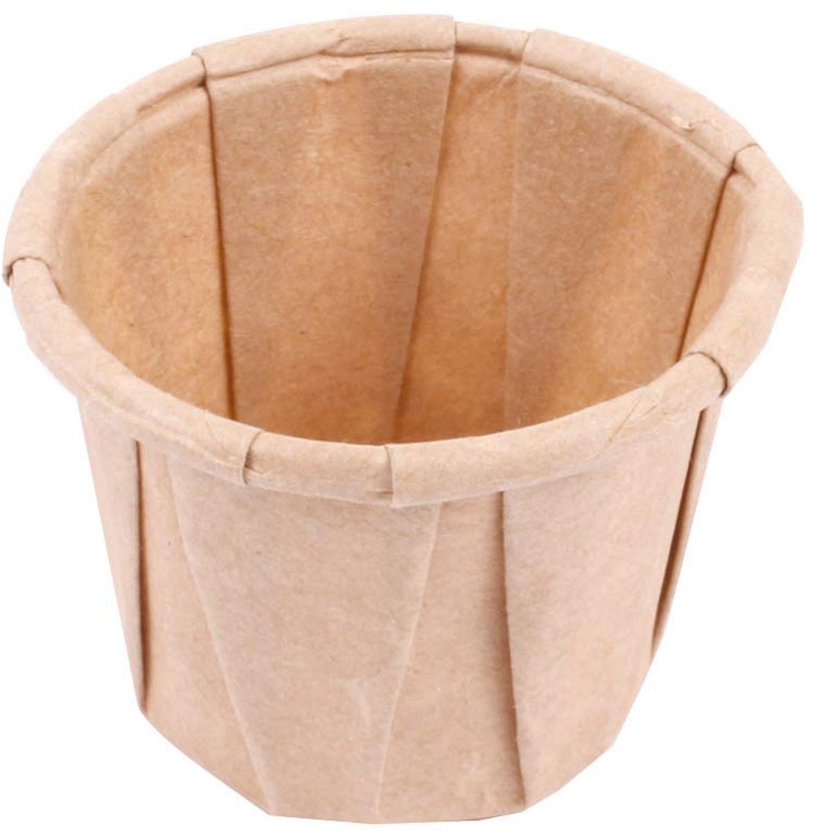 250 stuks voorraaddozen met plissé, 22 ml, Ø 3,8 x 2,8 cm, natuurlijke perg, vetvrij