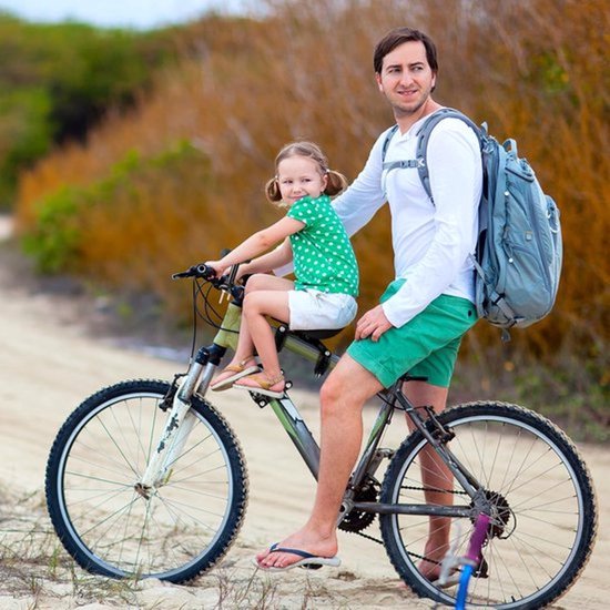 Fietsstoeltje - fietsstoeltje junior - fietszitje achter - zadel op stang - achter fietszitje - met voetsteunen en handgrepen - ergonomisch design - veilig en comfortabel - mountainbike zitje voor kind - veilig en comfortabel - zwart — afbeelding 4