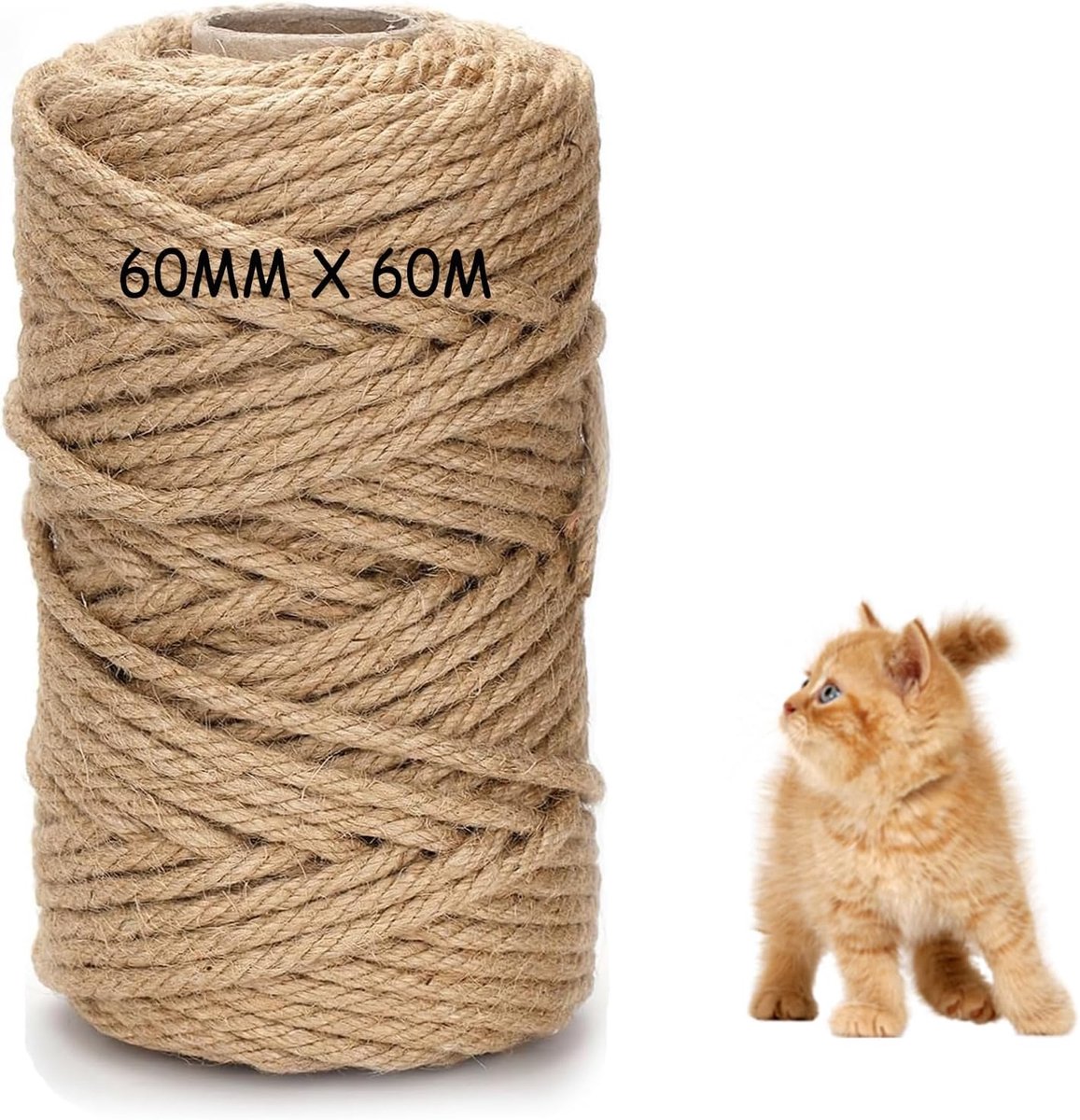 Touw voor krabpaal, 6 mm, natuurlijk sisaltouw voor katten, krabtouw, kattenaccessoires, huishouden, tuin, doe-het-zelf, decoratie