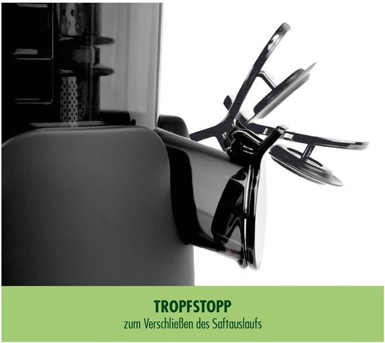 Slowjuicer - Koude Pers Juicer - Gezond Sap Maken - Behoud Vitaminen - 30 x 17 x 39 cm - Zwart — afbeelding 2