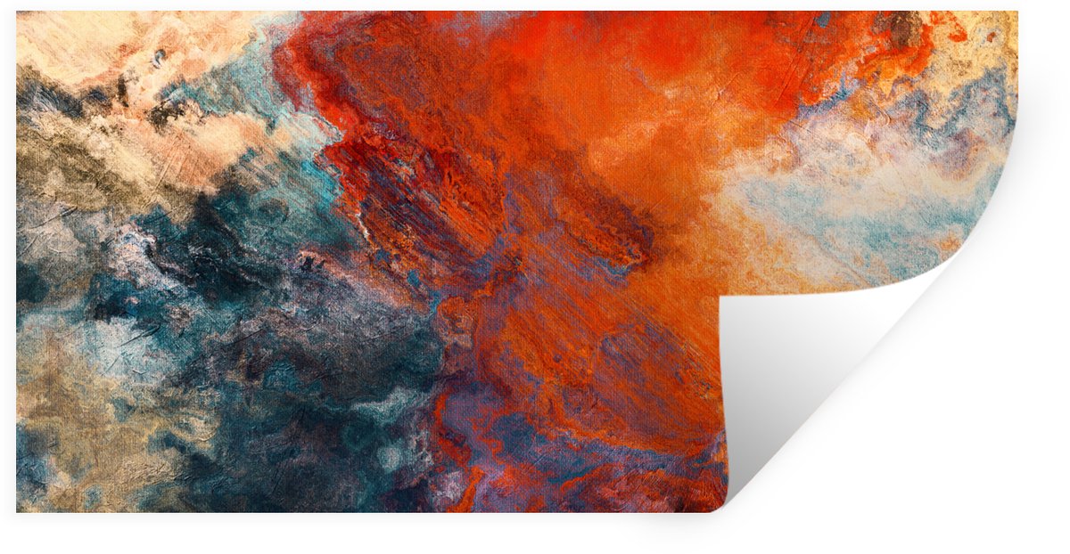 Muurstickers - Sticker Folie - Abstract aquarel schilderij - 160x80 cm - Plakfolie - Muurs