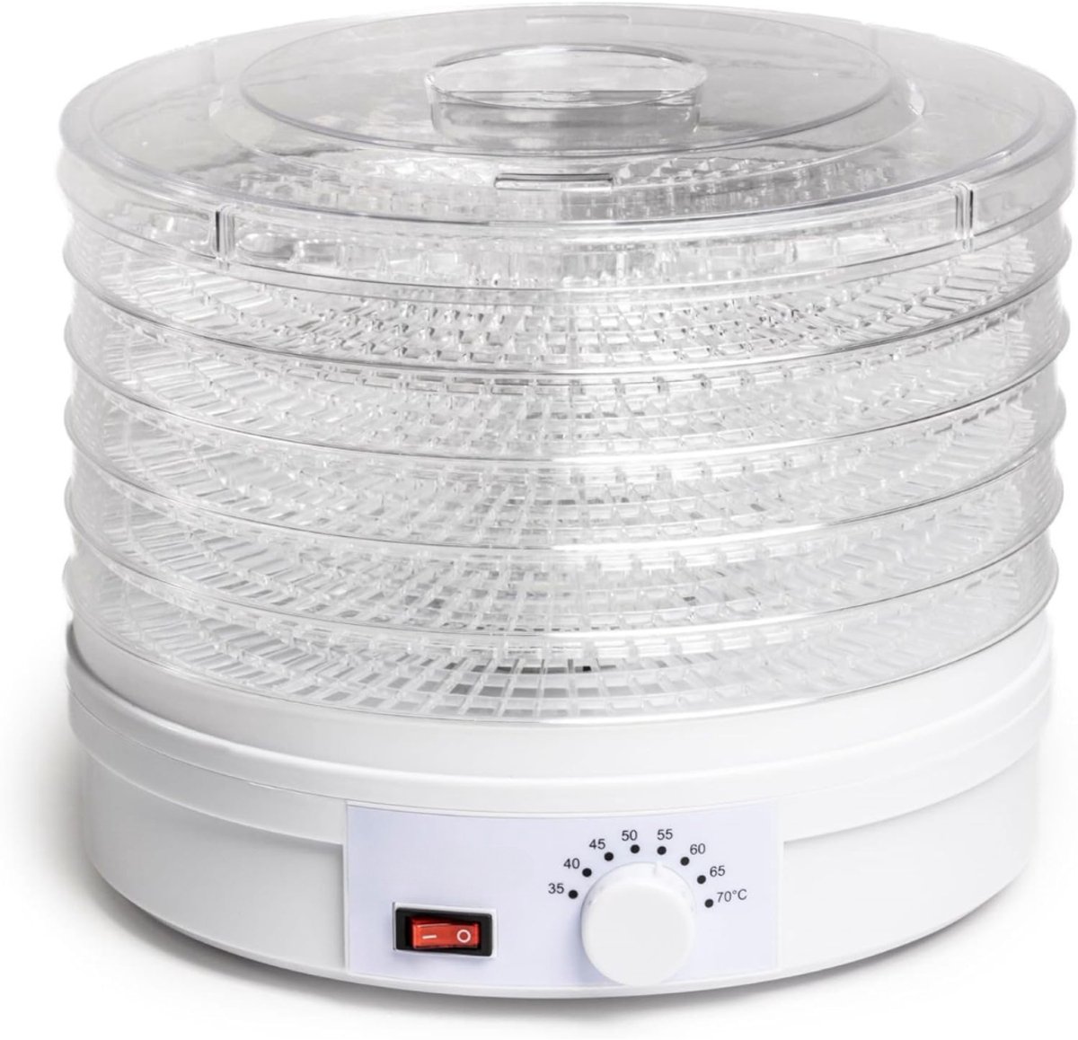 Ploutos® Voedseldroger -Voedseldroger voor Gezonde Snacks – Compacte Droogoven & Dehydrator – Wit- 35cm x 33cm x 27cm