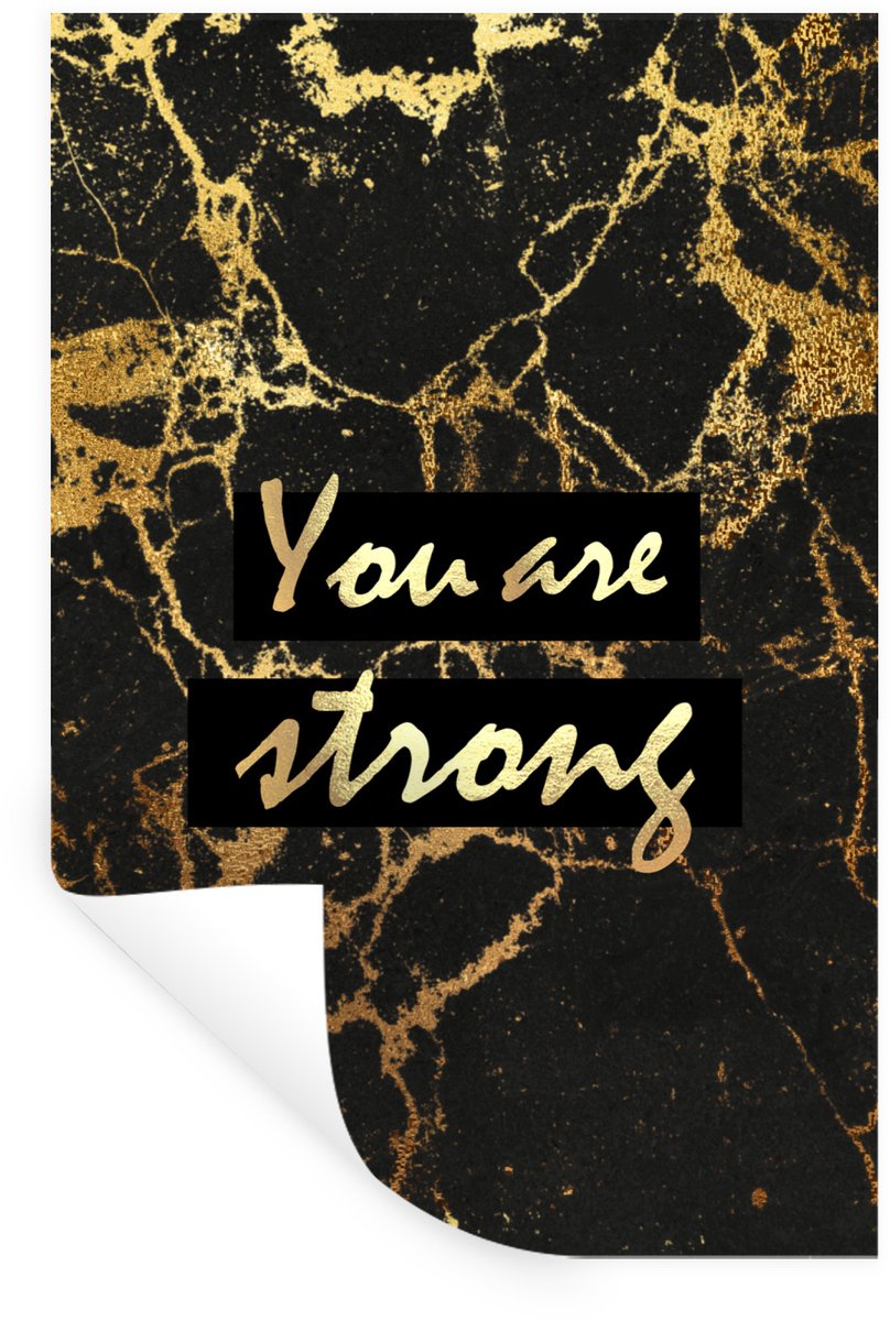 Muurstickers - Sticker Folie - Quote - Motivatie - Goud - Marmer - 40x60 cm - Plakfolie - 